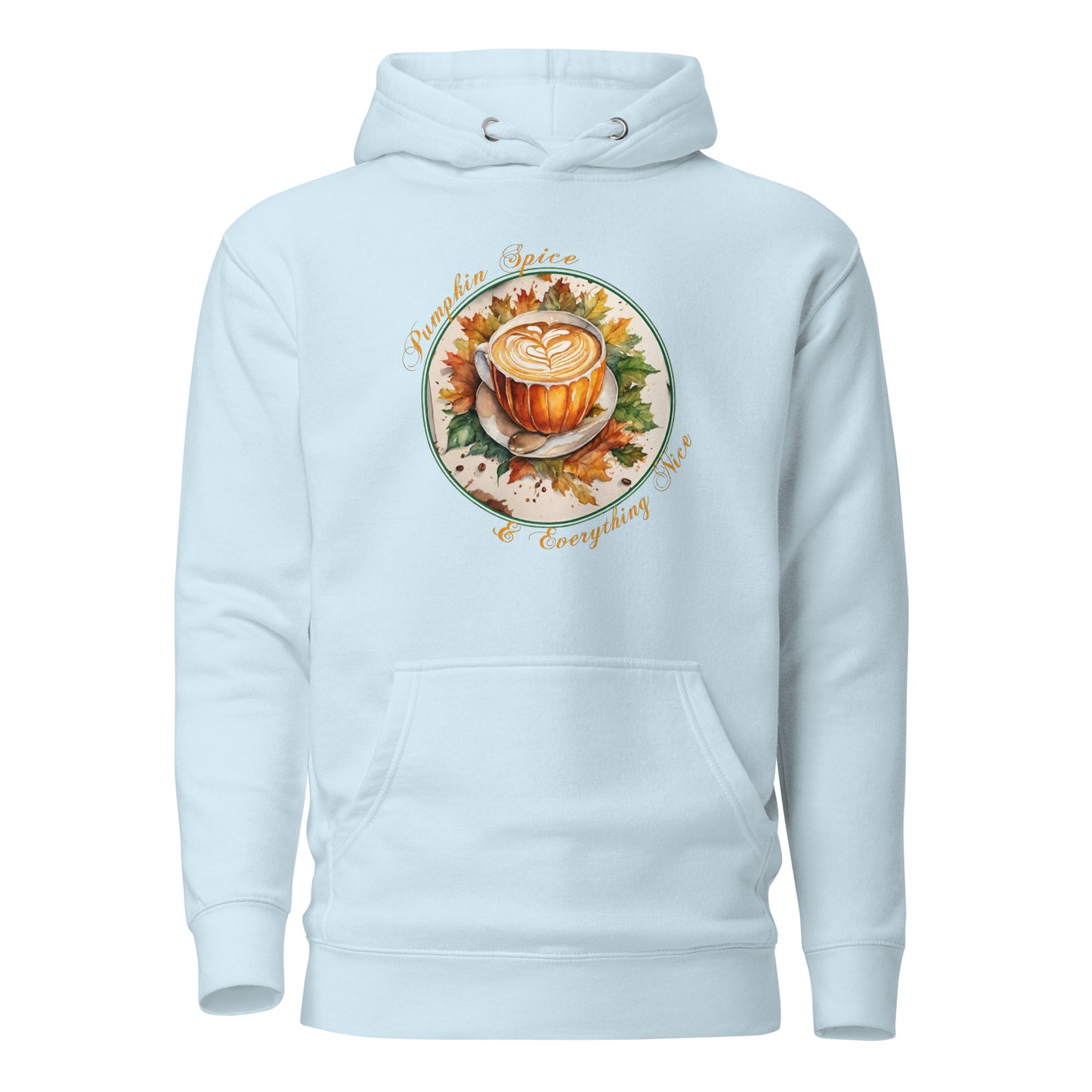 Pumpkin Spice & Everything Nice Women's Fall Hoodie Sky Blue