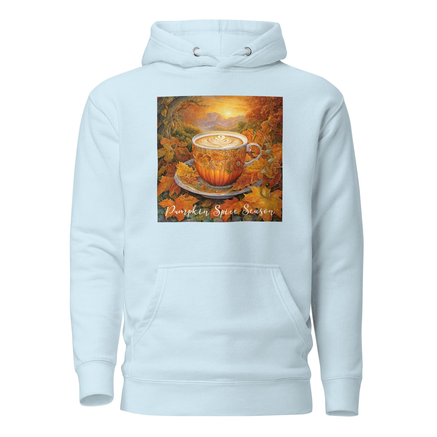 Pumpkin Spice Season Women's Autumn Hoodie Sky Blue