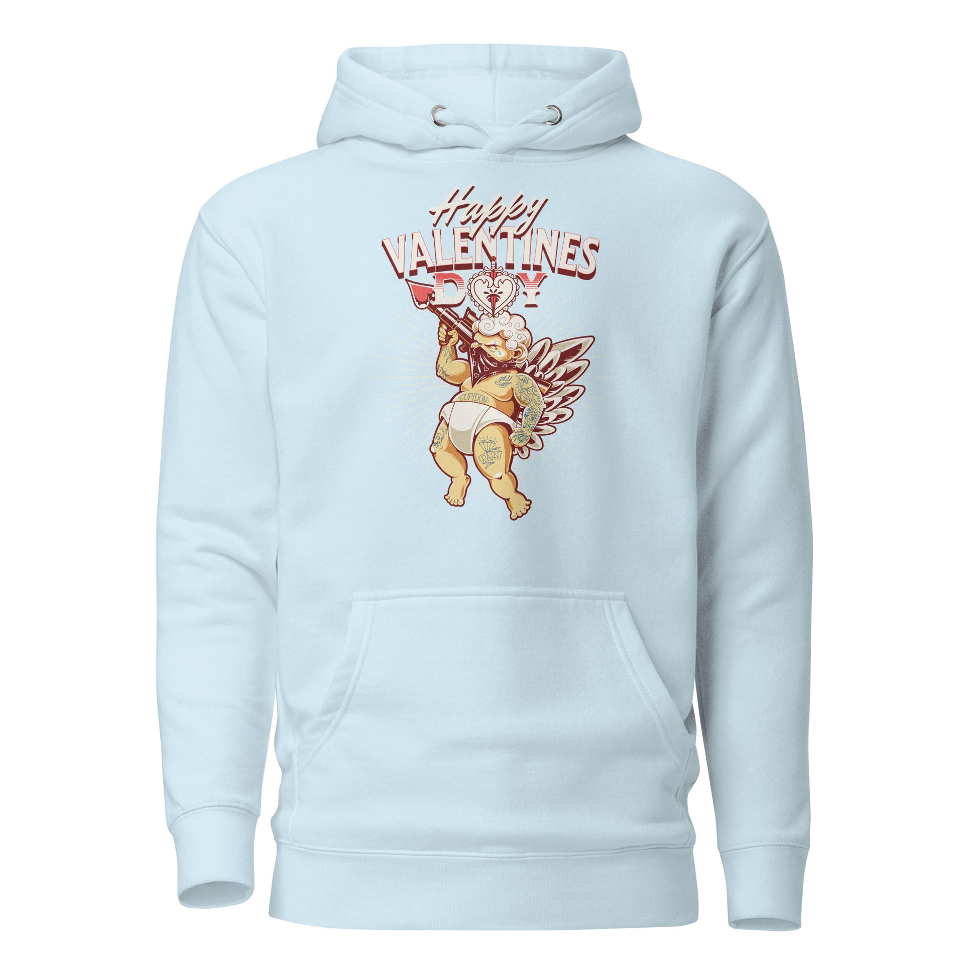 Inked Cupid Women's Valentine's Day Hoodie Sky Blue