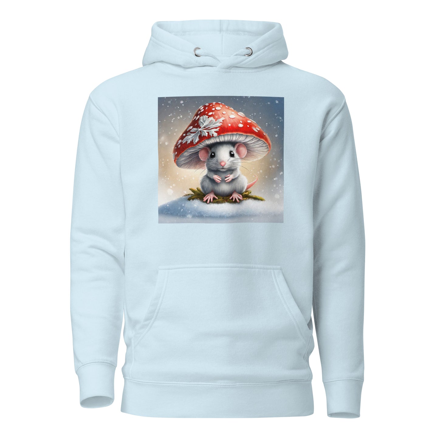 Winter Mouse Women's Holiday Hoodie Sky Blue