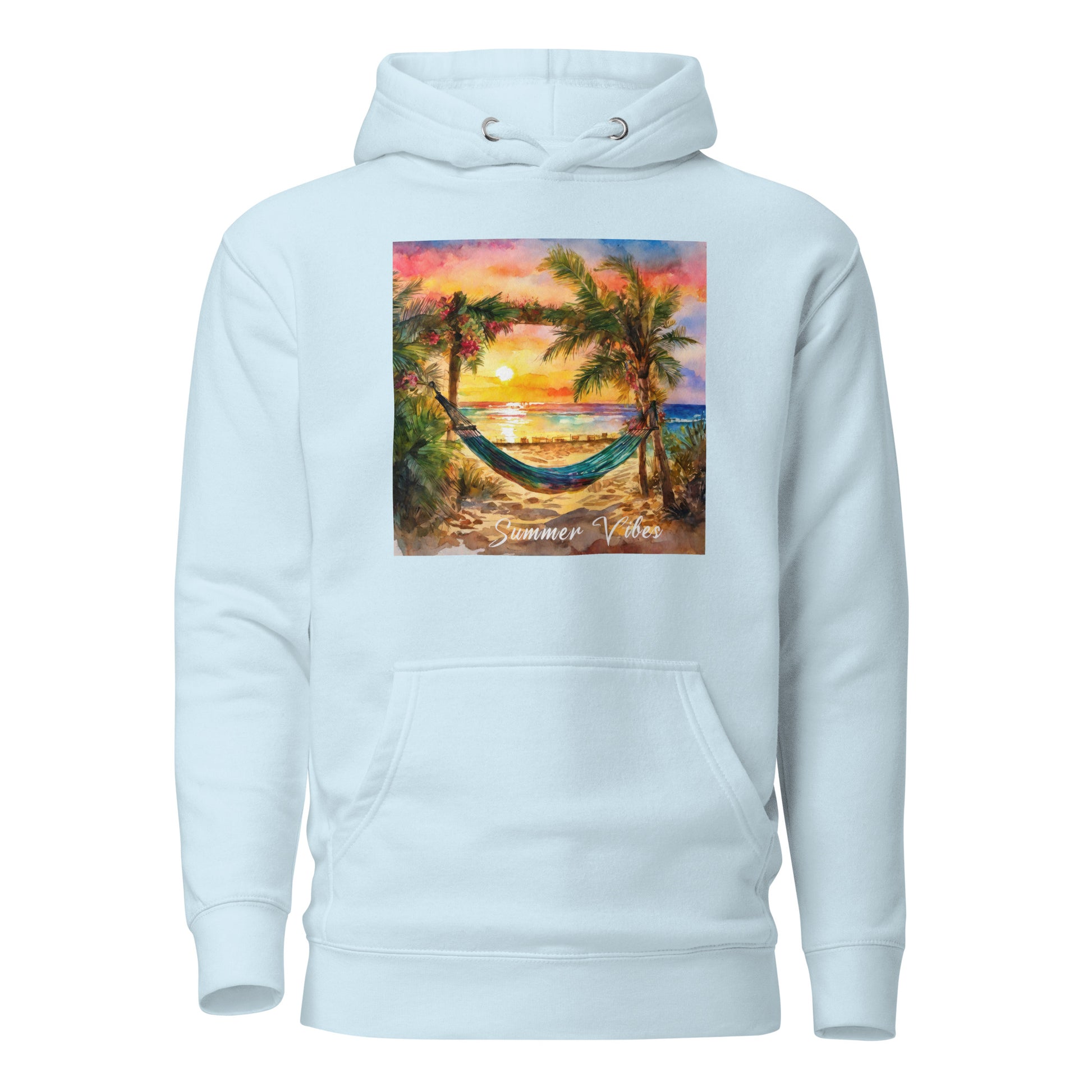 Summer Vibes Women's Beach Hoodie Sky Blue