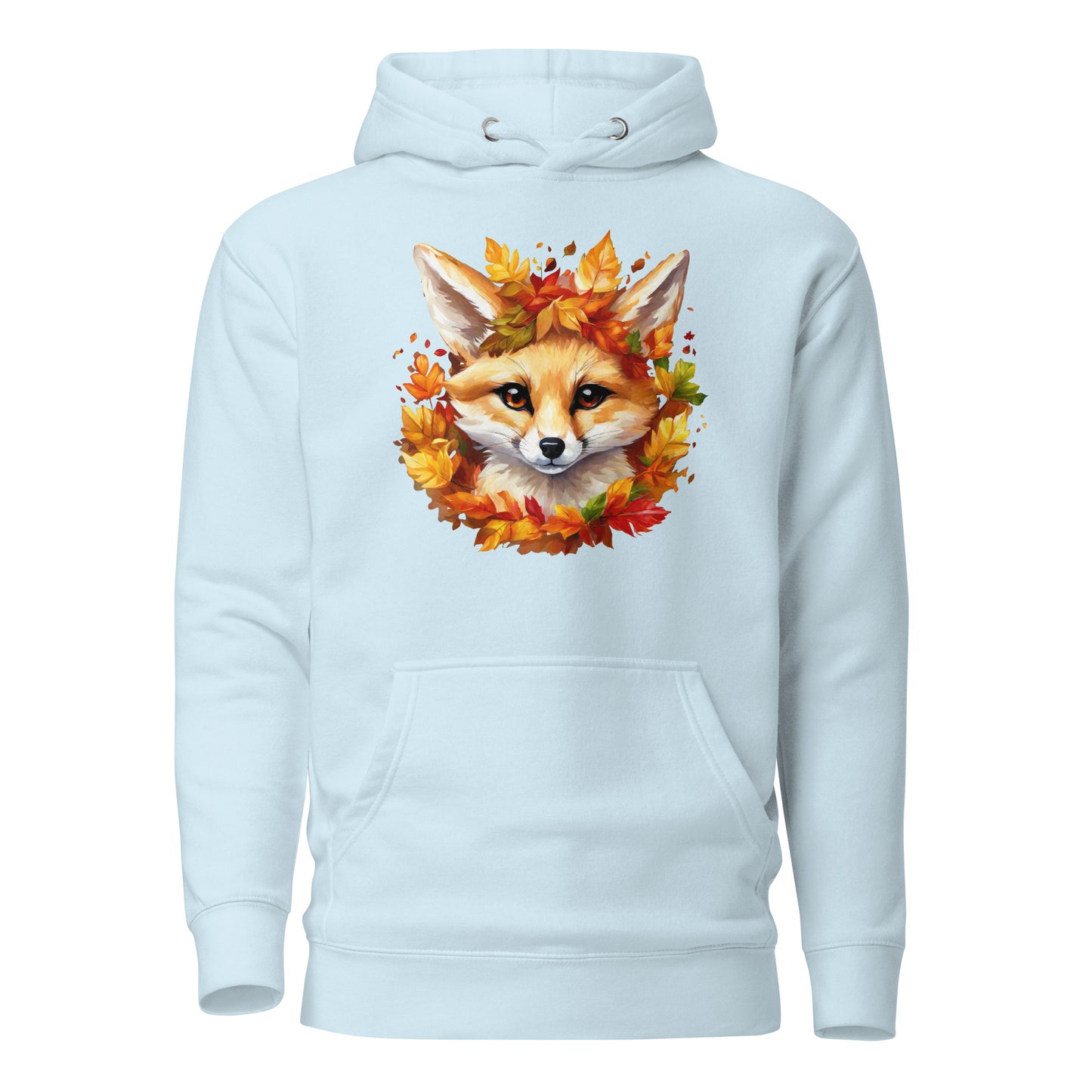 Autumn Fennec Fox Women's Fall Hoodie Sky Blue