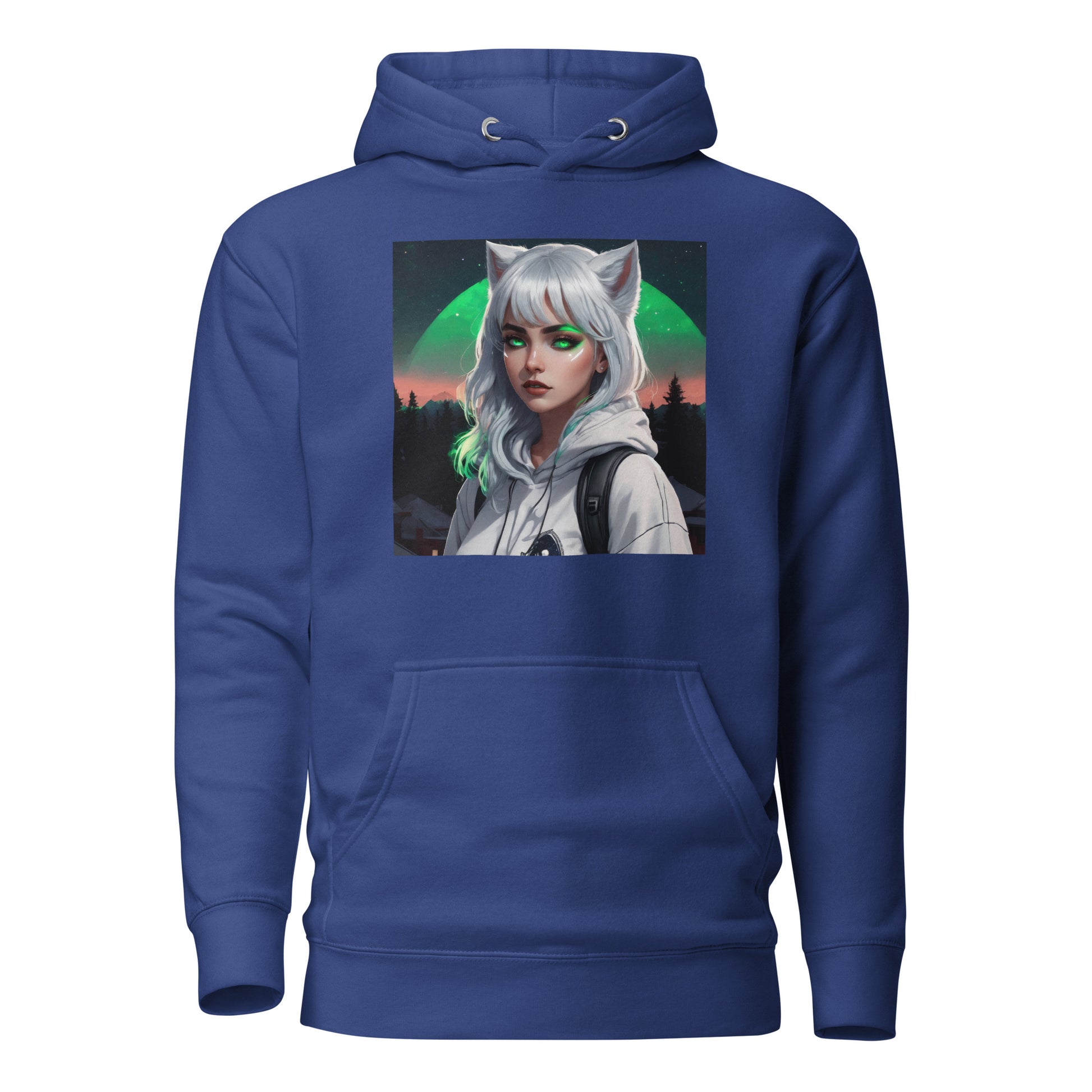 Cute Fox Girl Women's Graphic Hoodie Team Royal