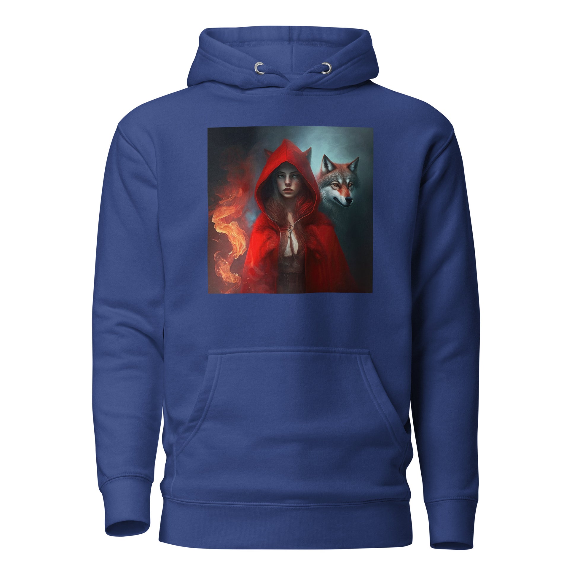 Fiery Red Riding Hood & Wolf Hoodie Team Royal