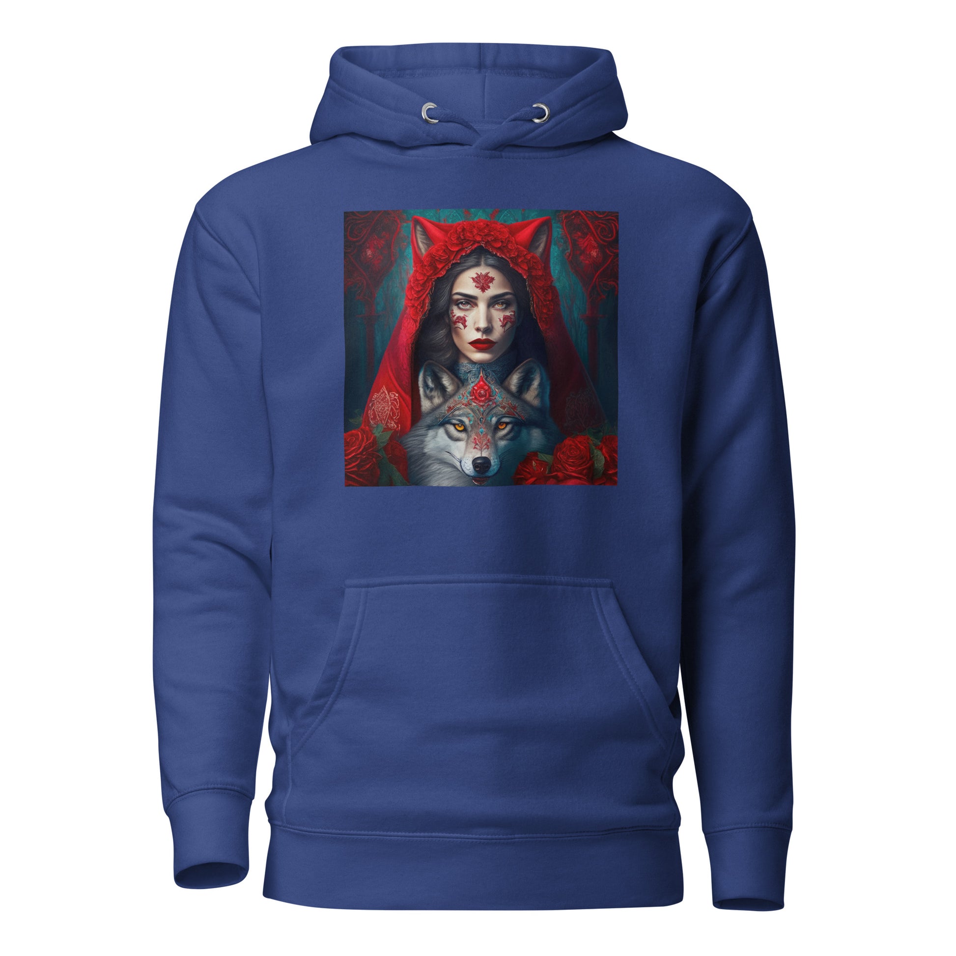 Red Riding Hood Unites with the Wolf Women's Hoodie Team Royal