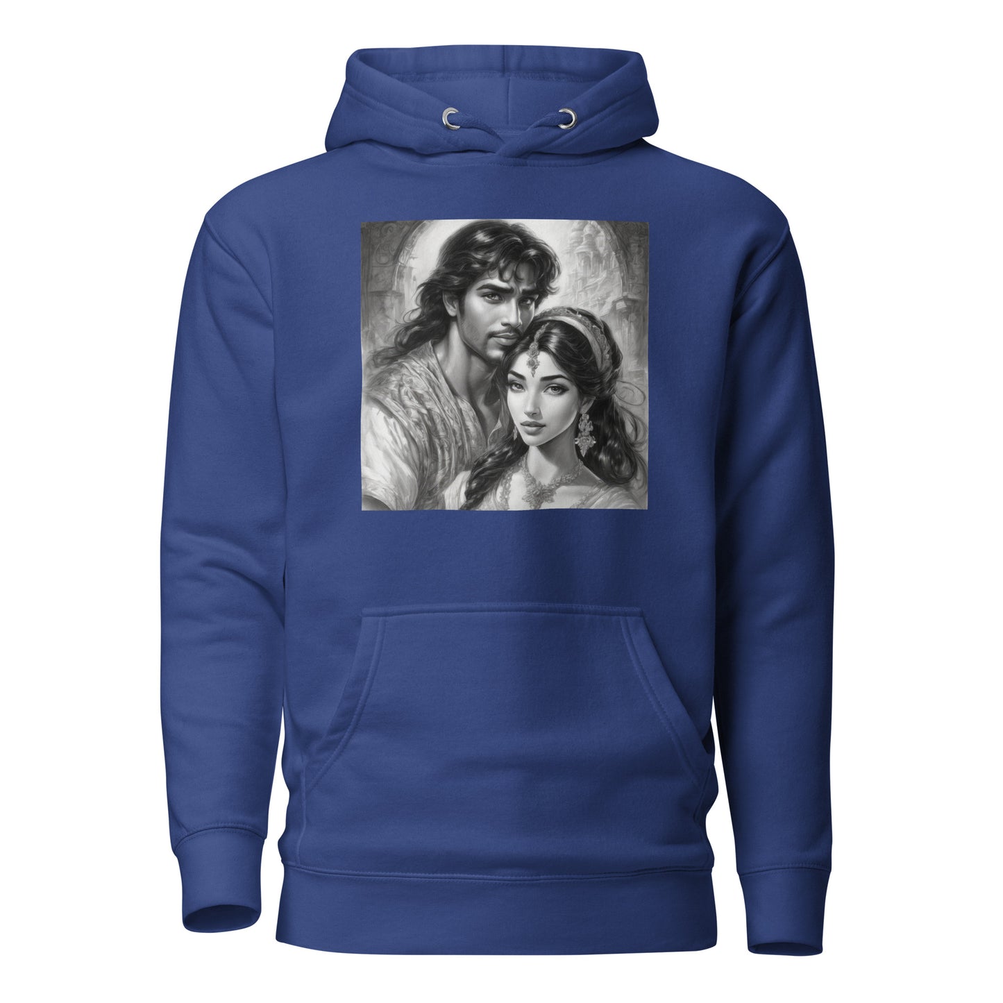 Jasmine & Aladdin Portrait Women's Fairy Tale Hoodie Team Royal