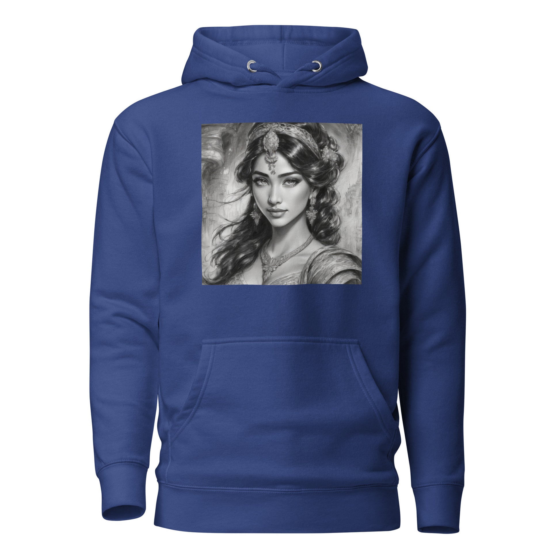 Princess Jasmine Pencil Sketch Women's Hoodie Team Royal