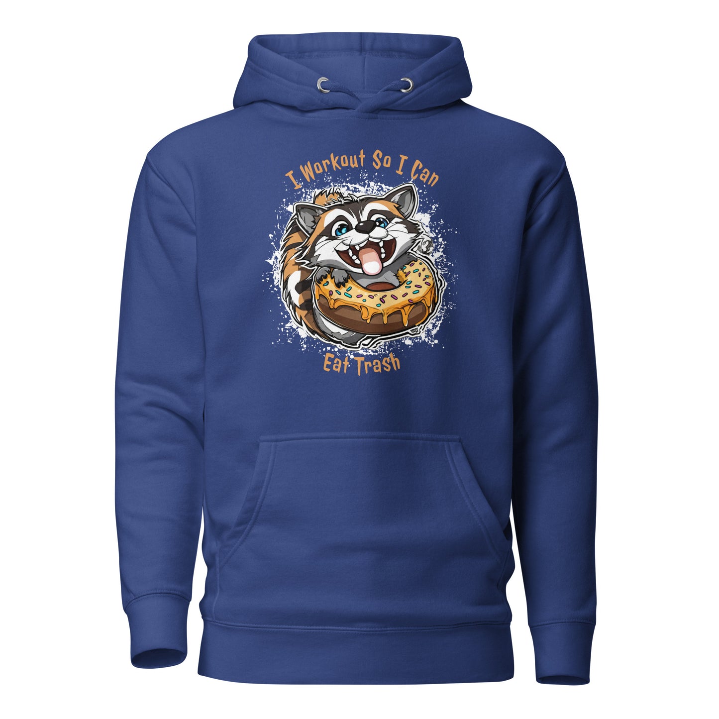 Raccoon Workout Women's Funny Hoodie Team Royal