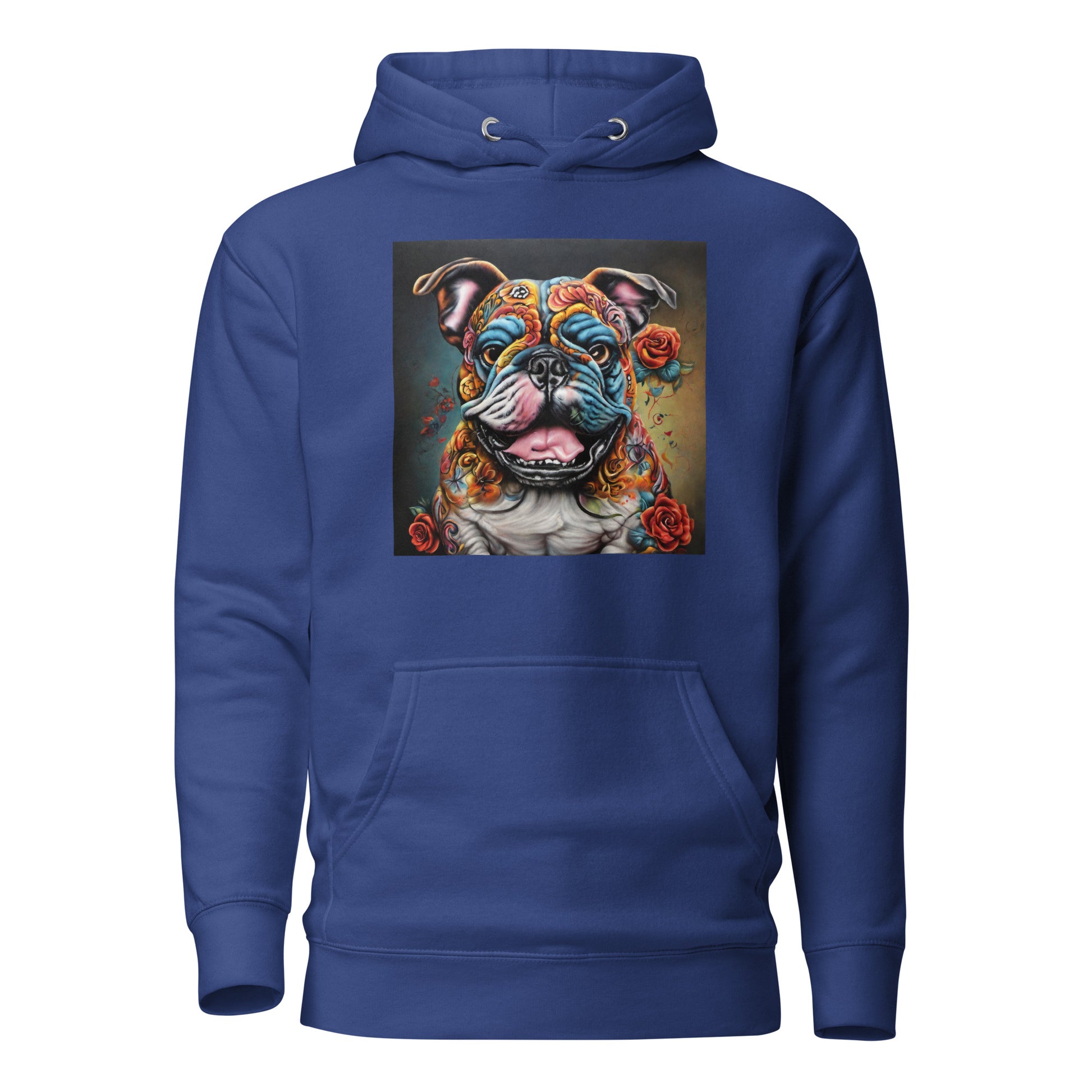 Day of the Dead Bulldog Women's Dog Lover Hoodie Team Royal