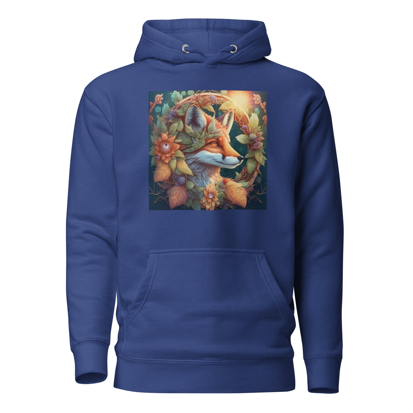 Red Fox Wreath Women's Animal Lover Hoodie Team Royal