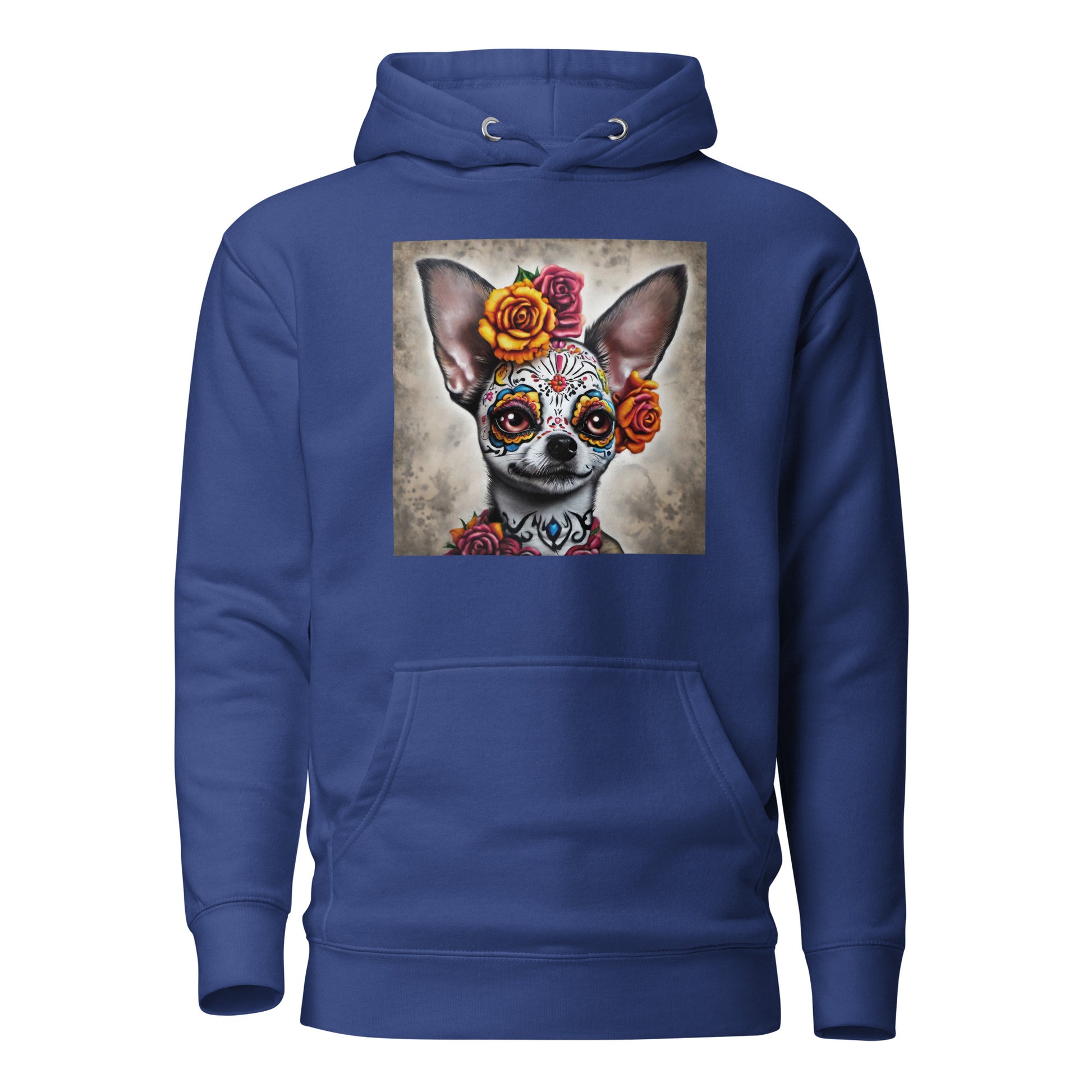 Day of the Dead Chihuahua Women's Dog Lover Hoodie Team Royal