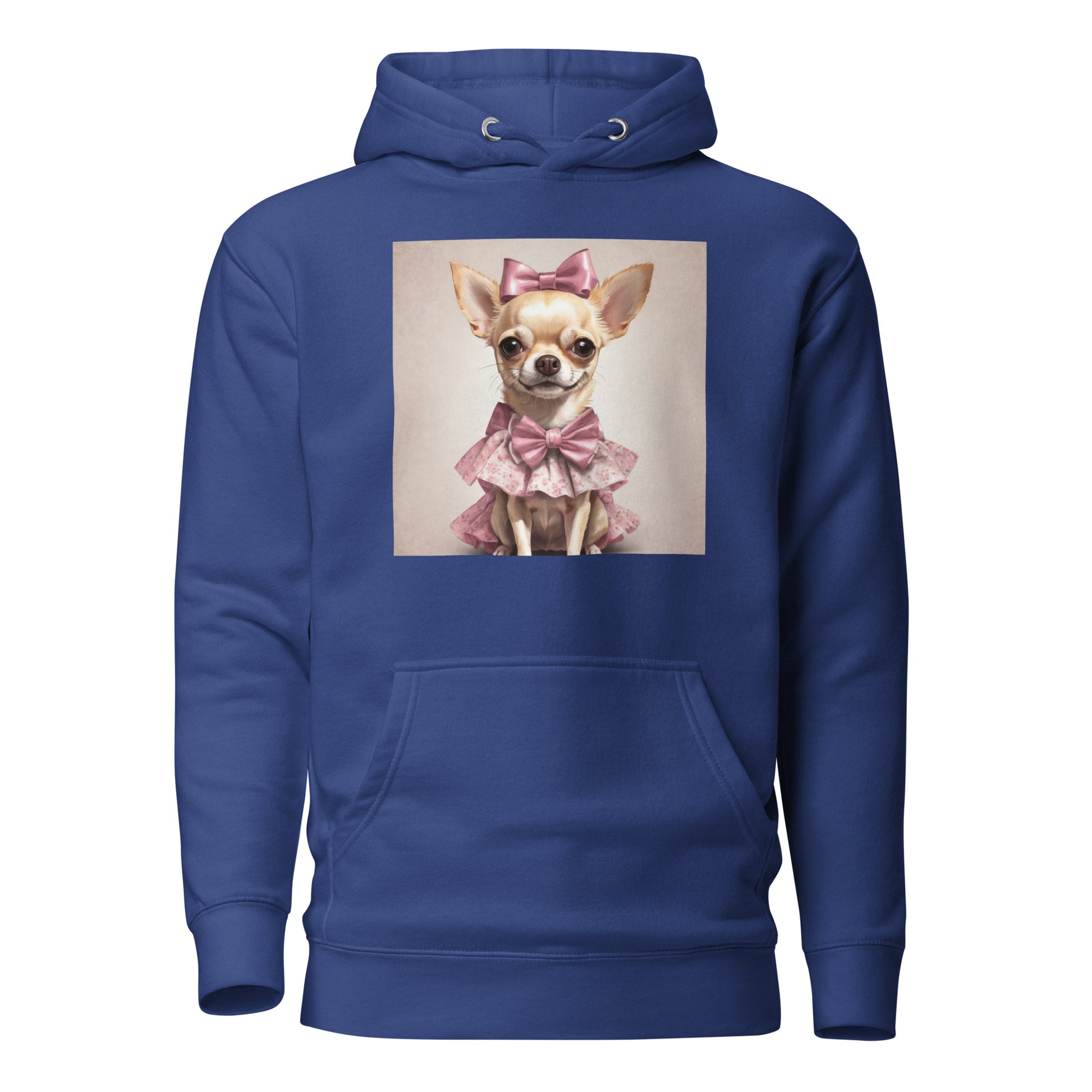 Chihuahua in Pink Dress Women's Dog Lover Hoodie Team Royal