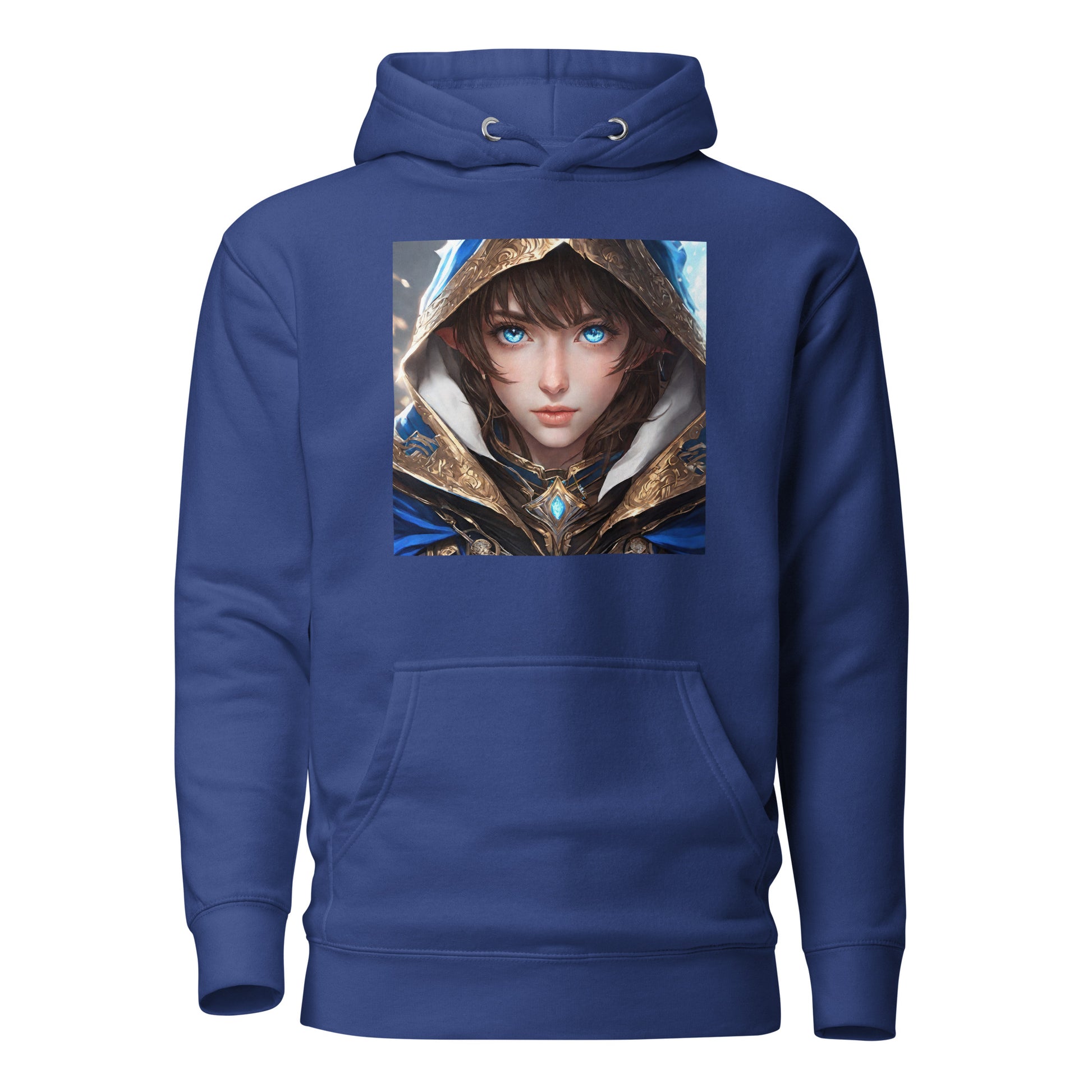 Blue-Eyed Elven Warrior Women's Anime Hoodie Team Royal