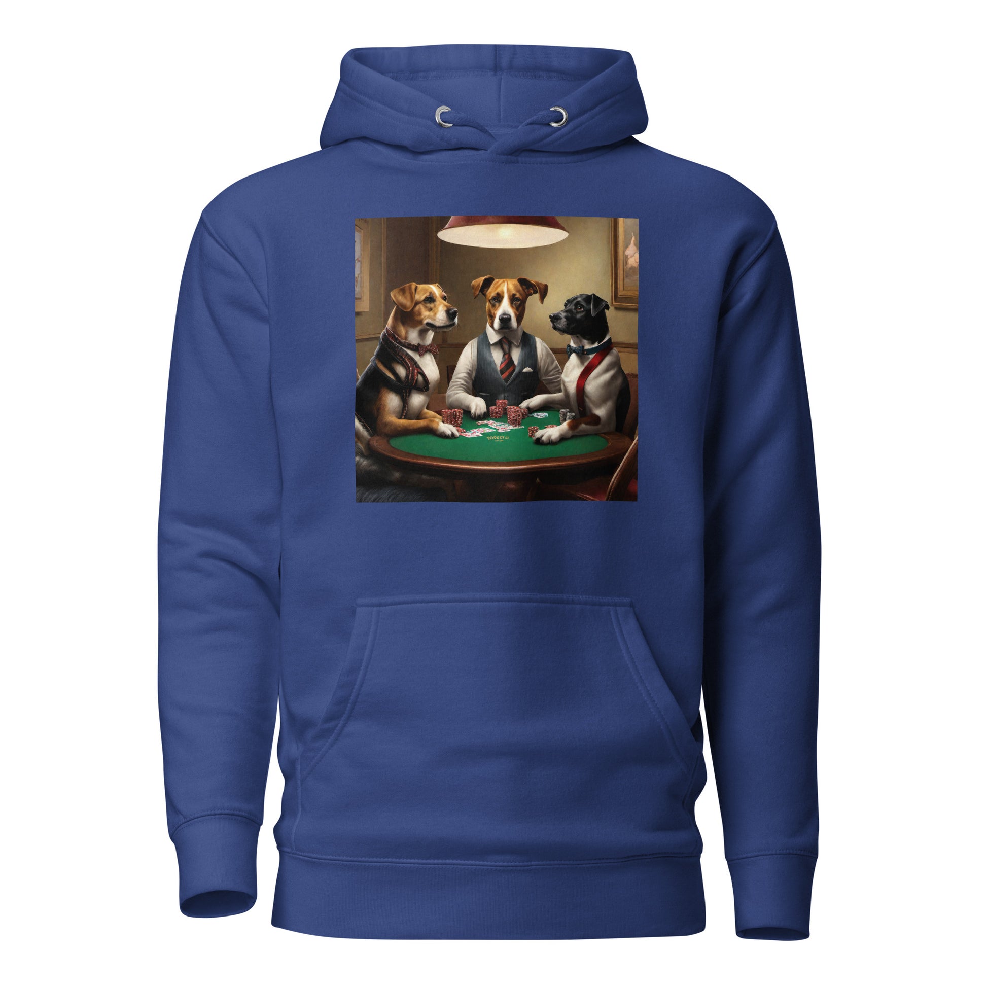 Pooches Playing Poker Women's Funny Hoodie Team Royal