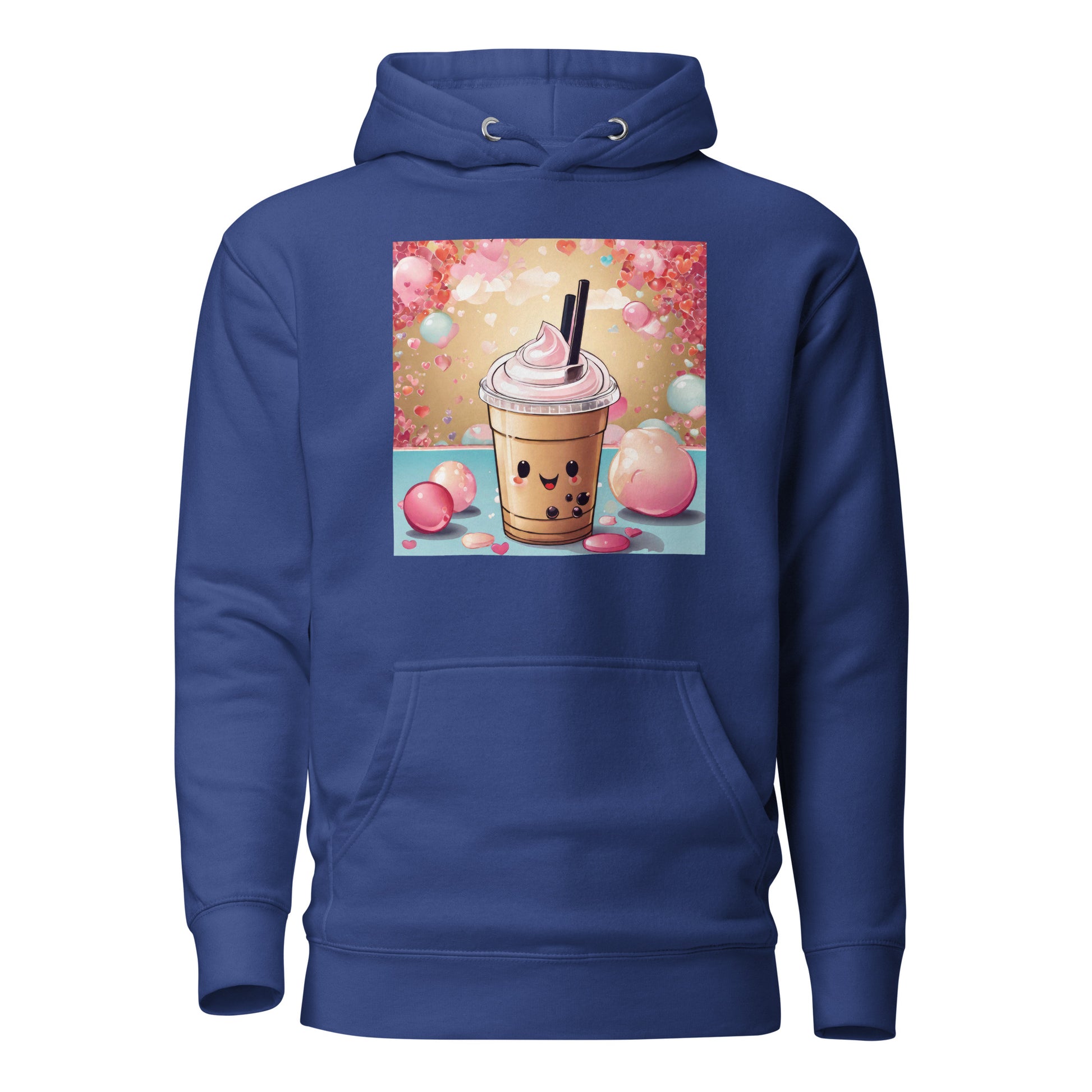 Cute Bubble Milk Tea Women's Boba Hoodie Team Royal