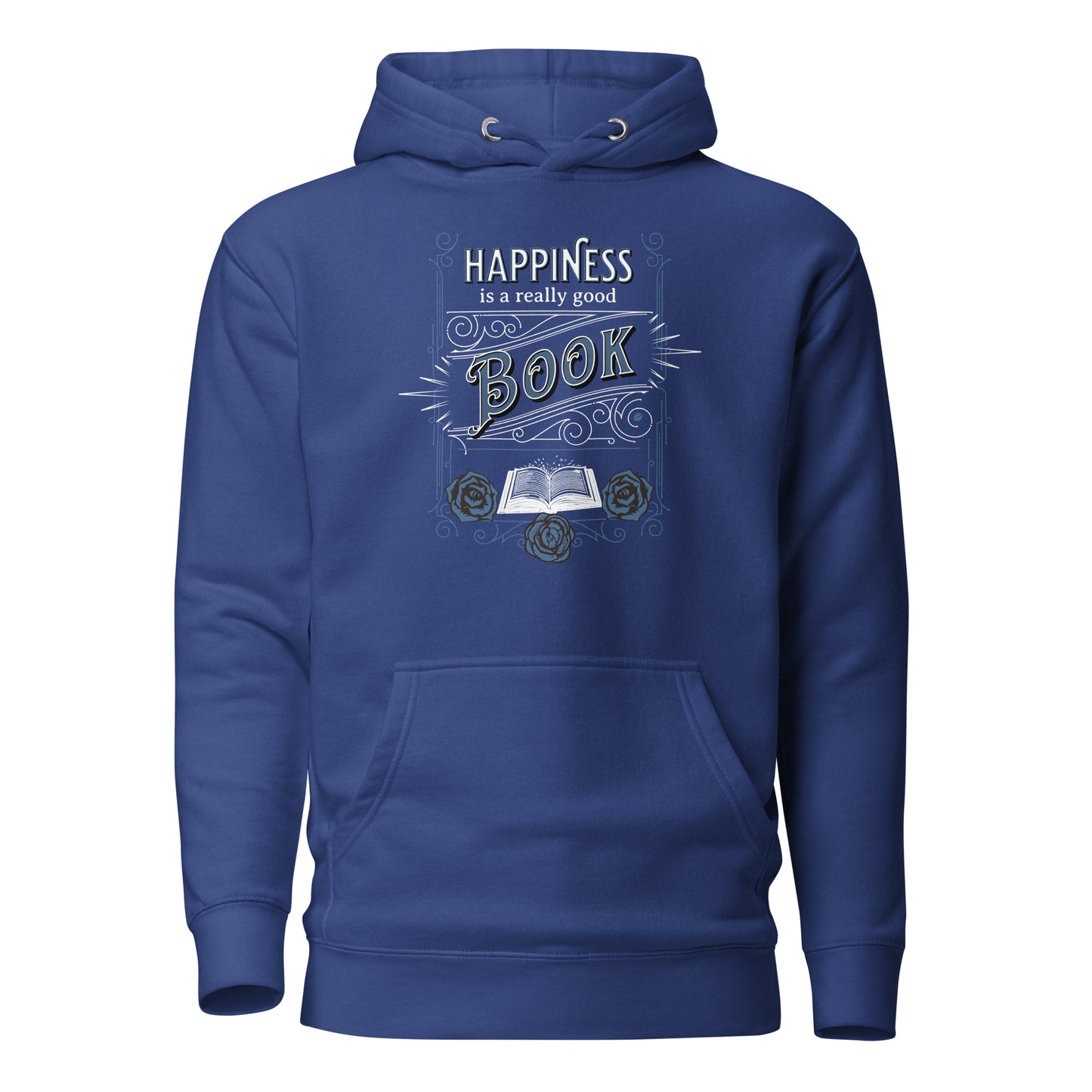 Happiness is a Really Good Book Women's Reader Hoodie Team Royal