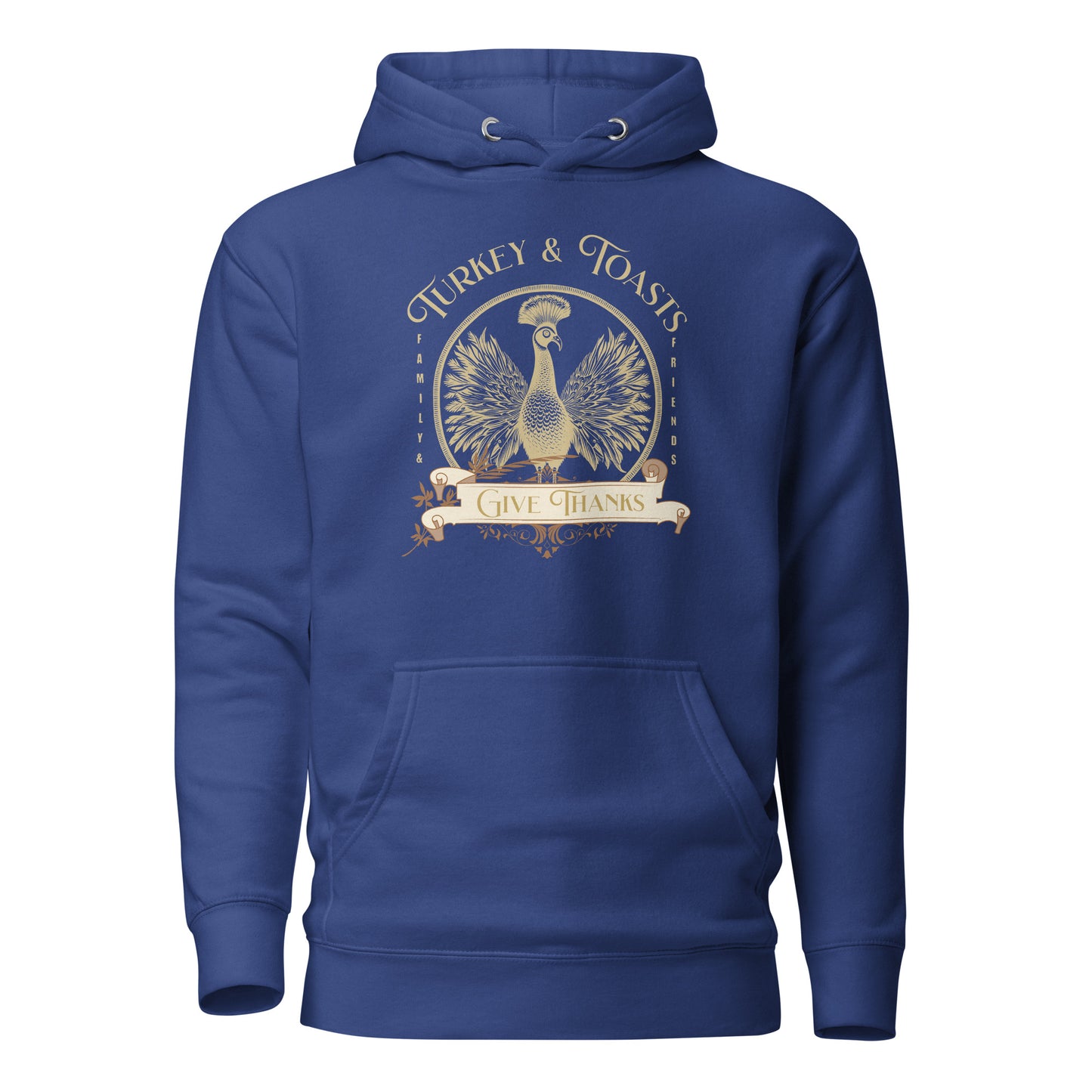 Turkey & Toasts Give Thanks Women's Hoodie Team Royal