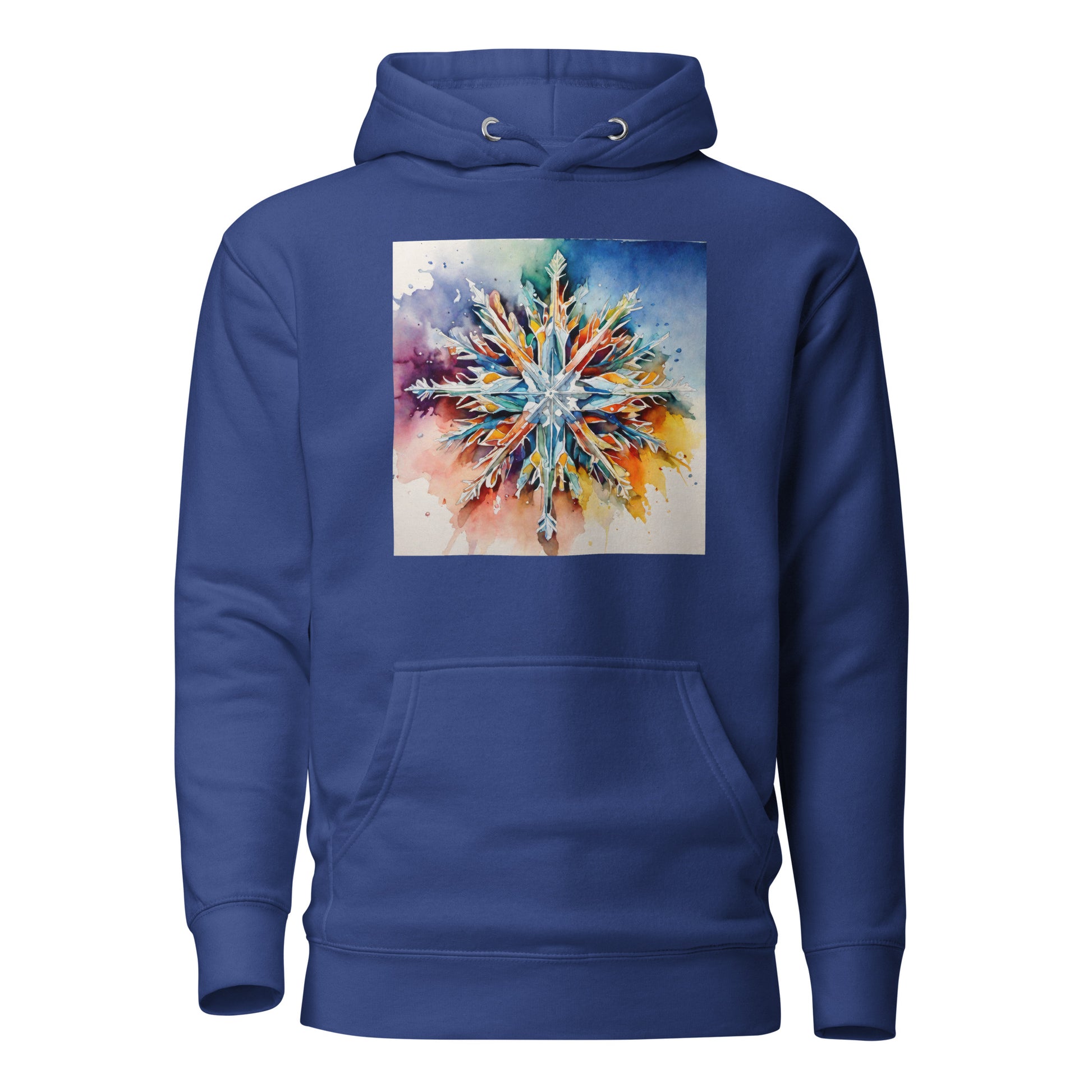 Colorful Snowflake Women's Christmas Hoodie Team Royal