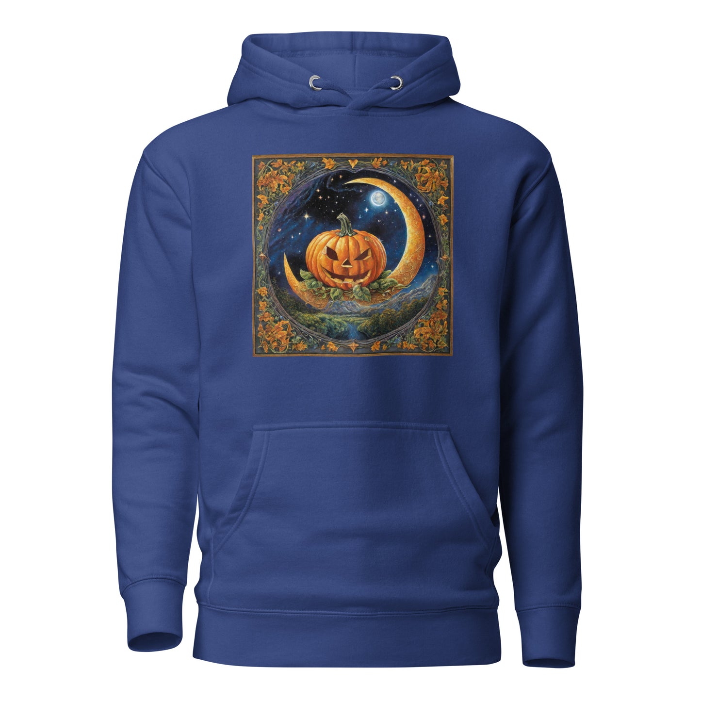 Jack O' Lantern Pumpkin Women's Halloween Hoodie Team Royal