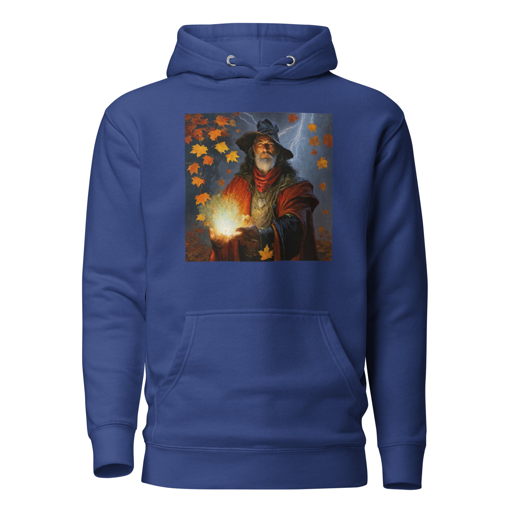 Autumn Wizard Making Fall Leaves Women's Graphic Hoodie Team Royal