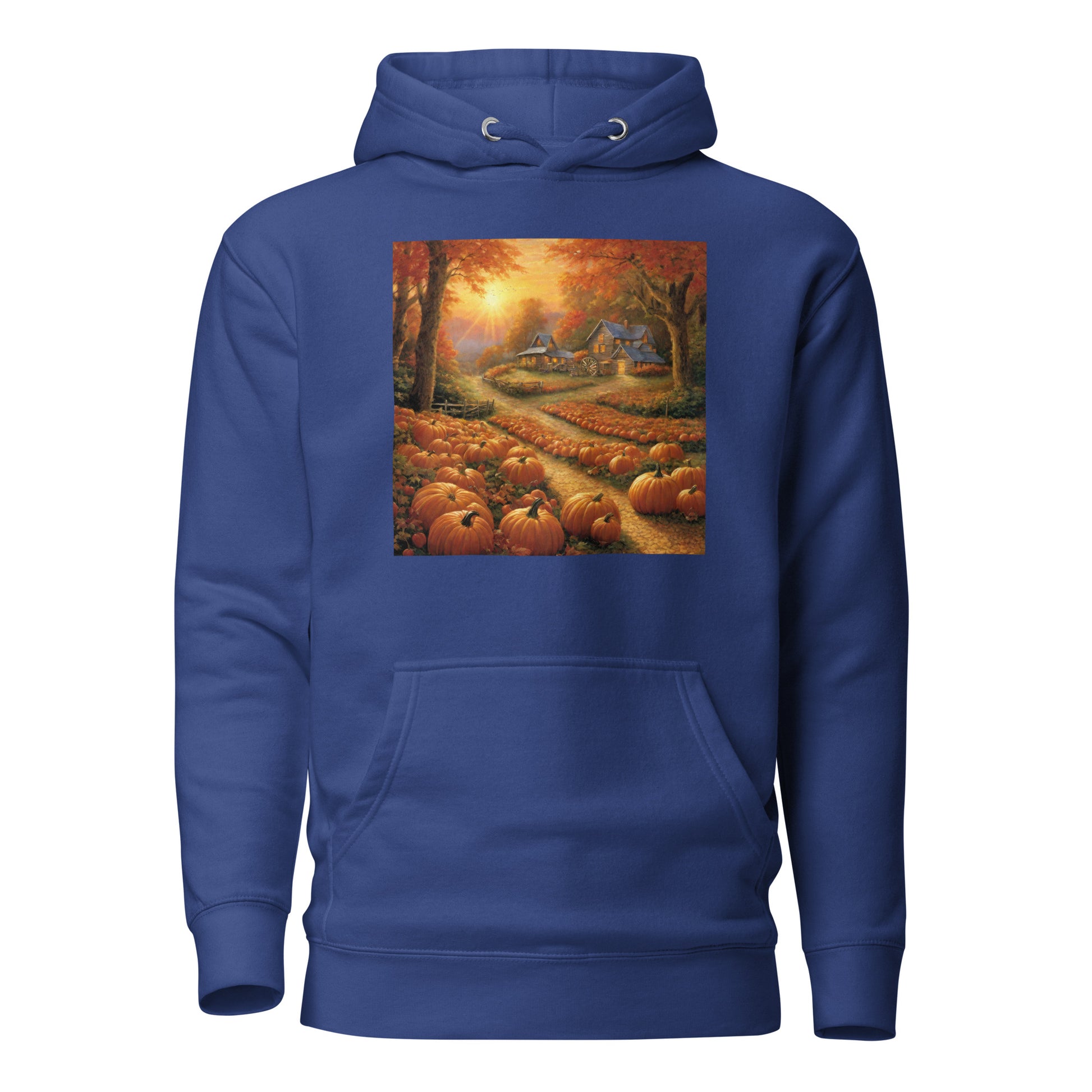 Fall Pumpkin Scene Women's Autumn Hoodie Team Royal