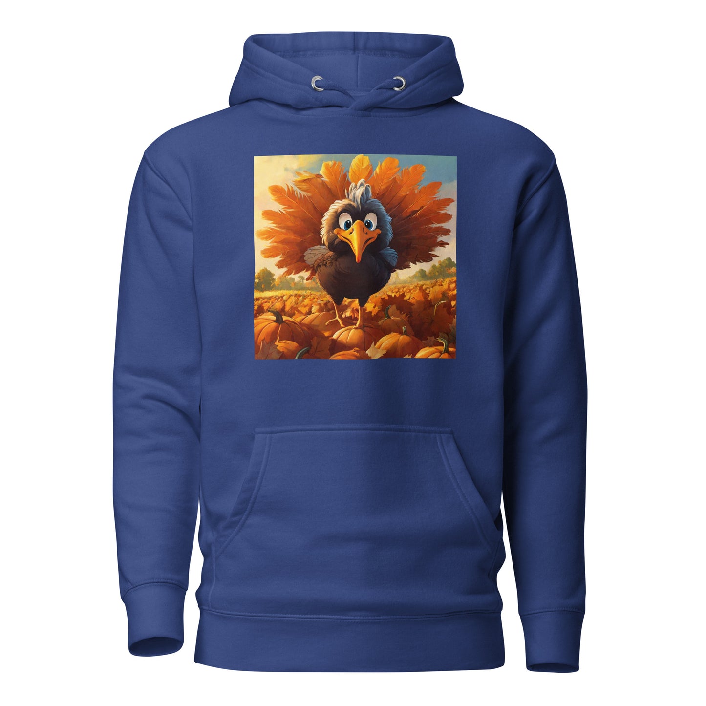 Cute Turkey Women's Thanksgiving Hoodie Team Royal