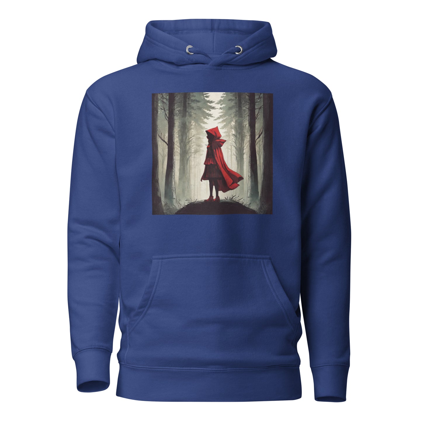 Bold Red Riding Hood in Forest Women's Fairy Tale Hoodie Team Royal