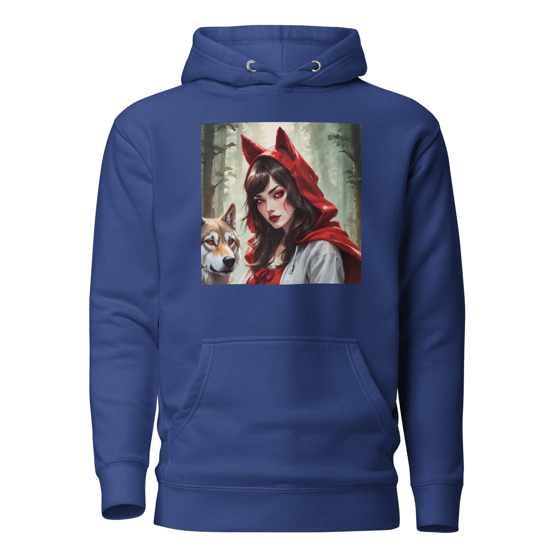 Red Riding Hood Colluding with the Wolf Women's Fairy Tale Hoodie Team Royal