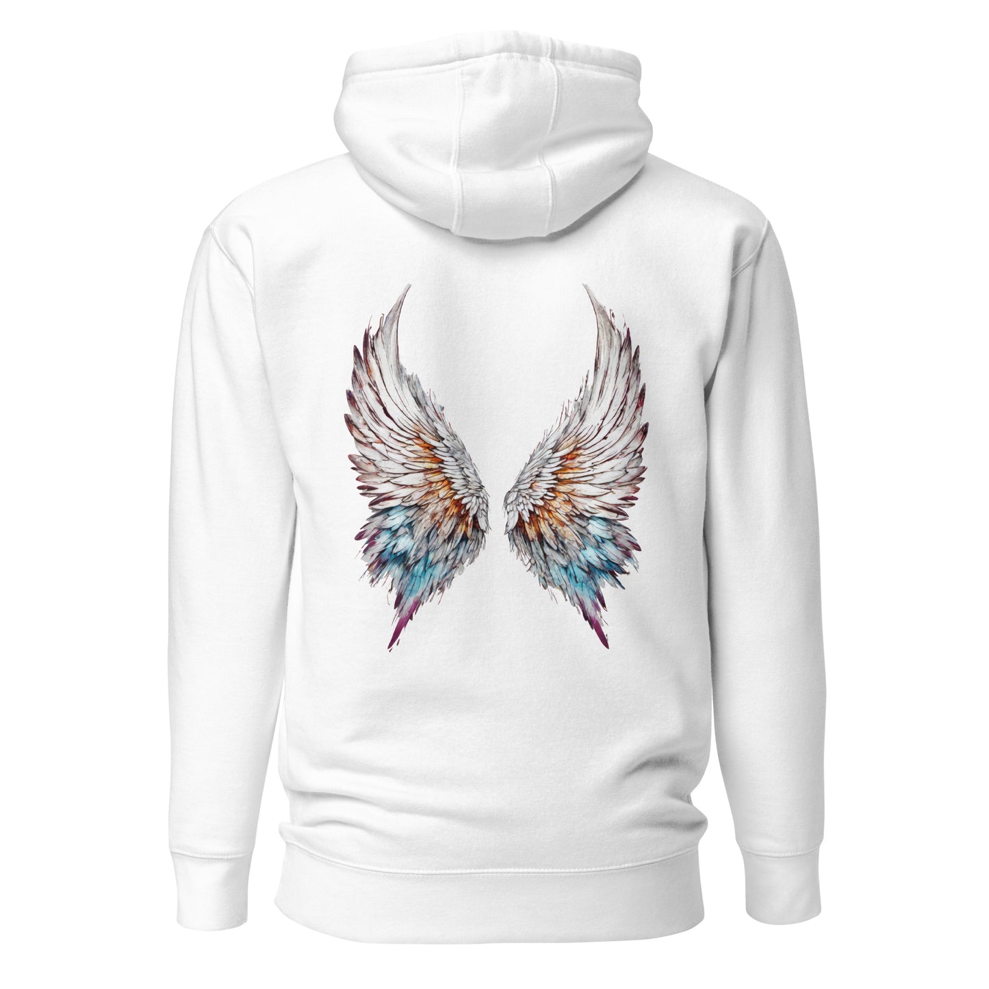 Colorful Angel Wings Women's Hoodie White