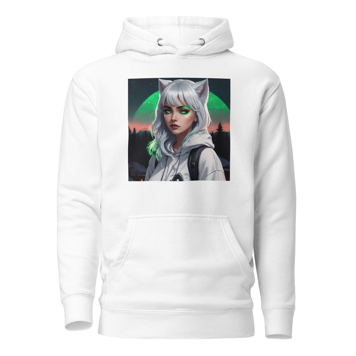 Cute Fox Girl Women's Graphic Hoodie White