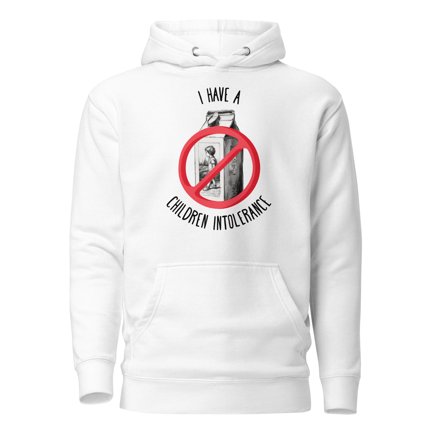 I Have a Children Intolerance Women's Funny Hoodie White