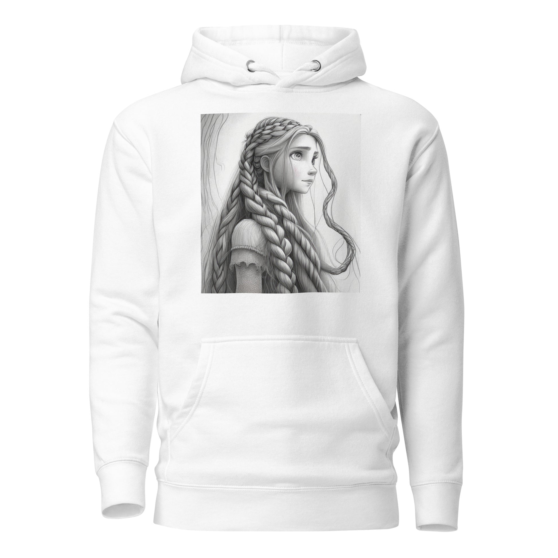 Rapunzel Sketch Women's Fairy Tale Hoodie White