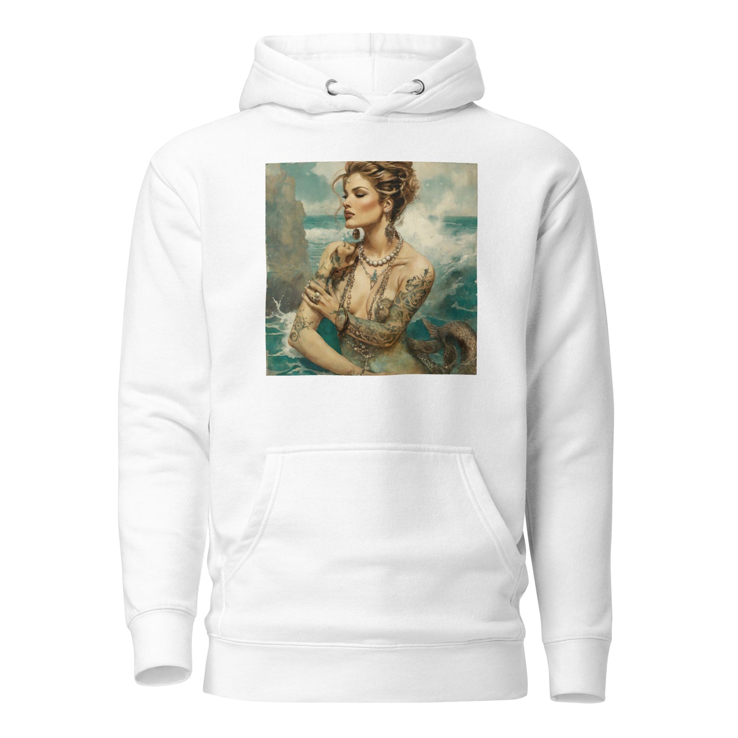 Mermaid with Tattoos Women's Hoodie White