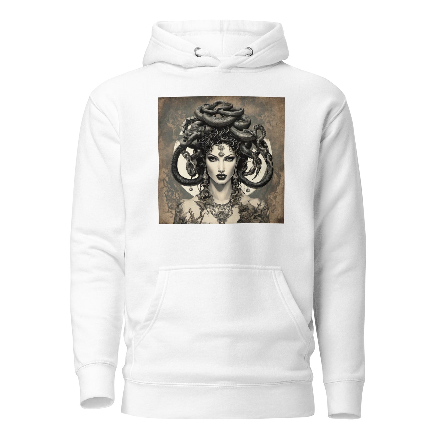 Medusa'a Gaze Women's Graphic Hoodie White