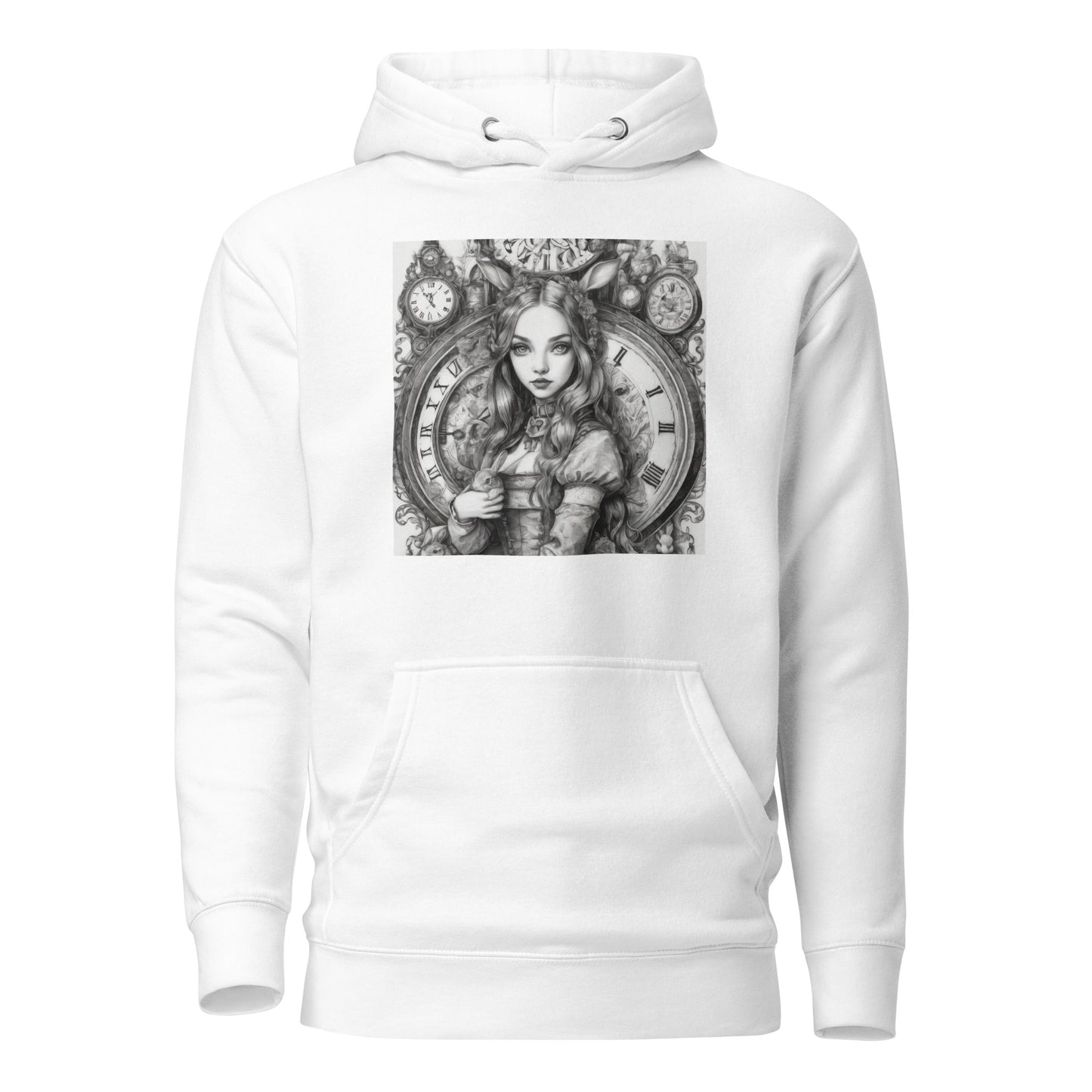 Alice in Wonderland Clockwork Women's Hoodie White