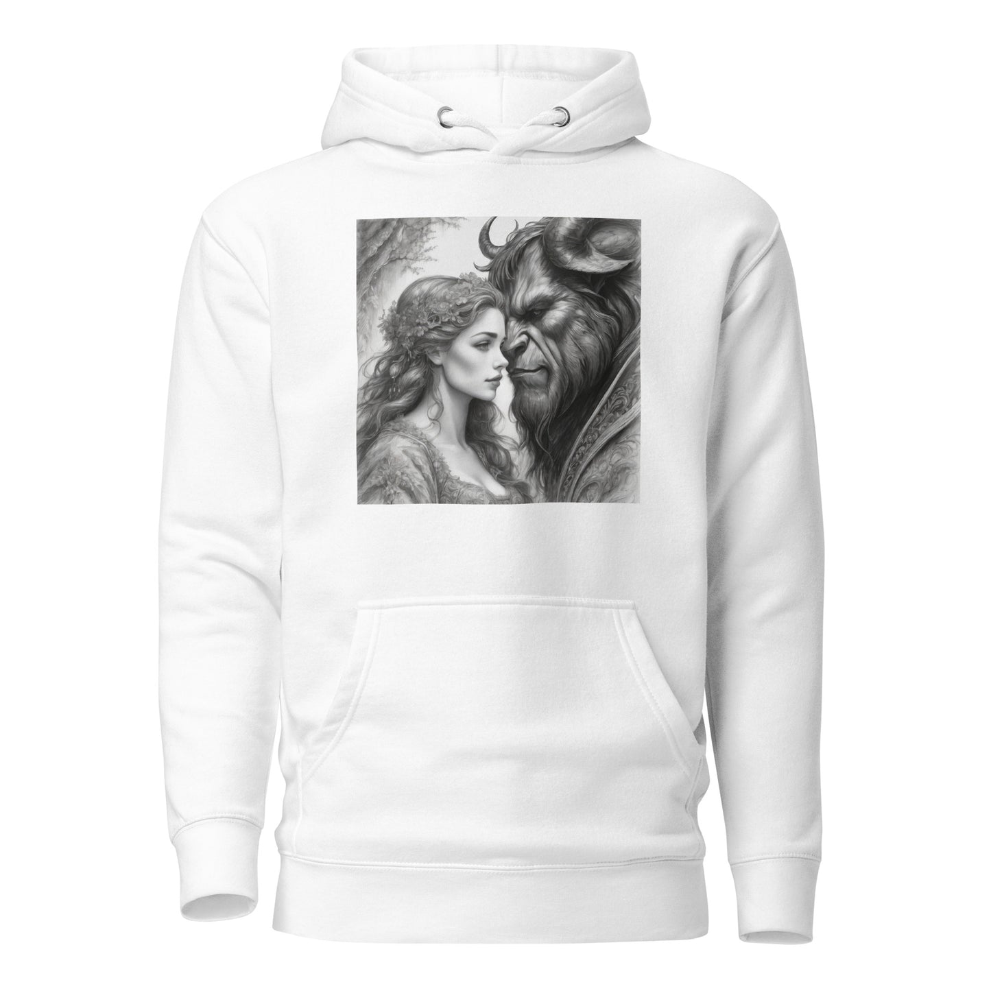 Beauty and the Beast Portrait Women's Hoodie White