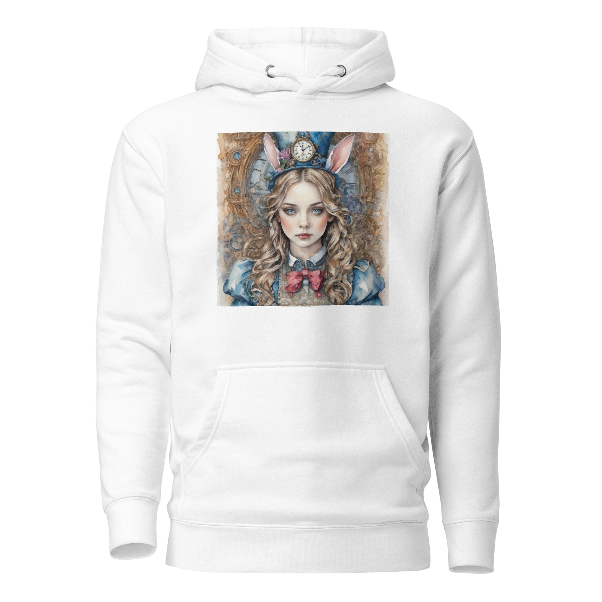 Alice in Wonderland with Bunny Ears Women's Hoodie White