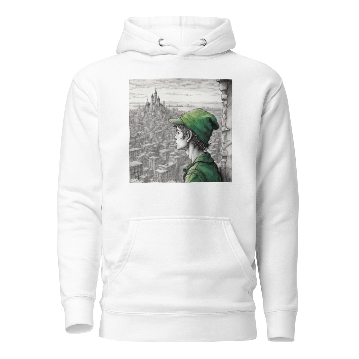 Peter Pan Overlooking the City Women's Hoodie White