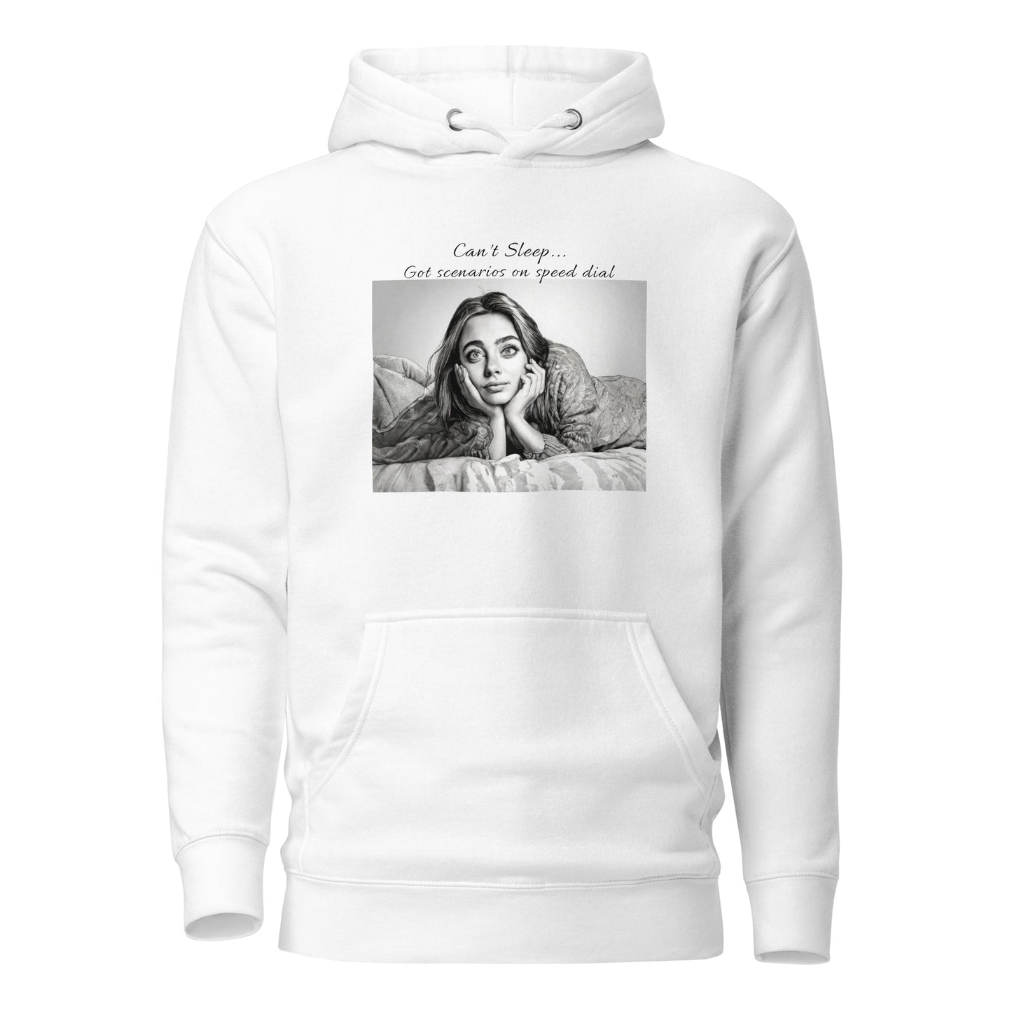 Scenarios on Speed Dial Women's Funny Insomnia Hoodie White