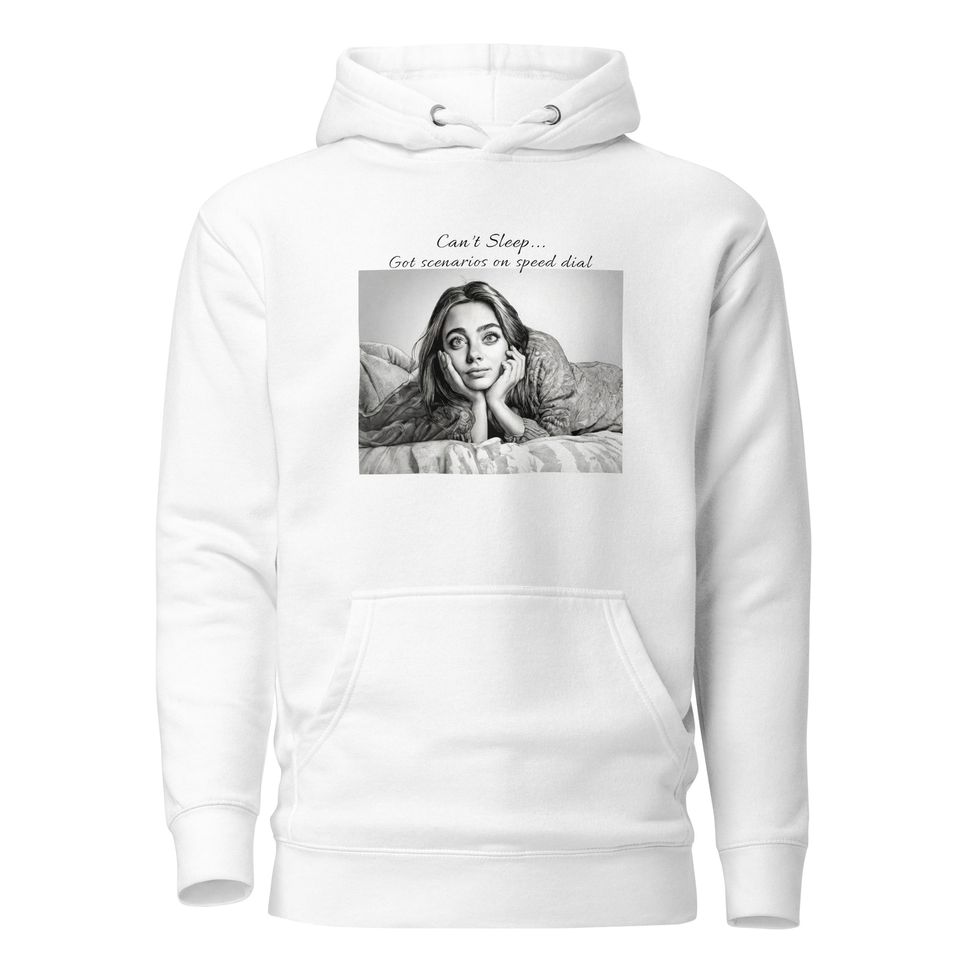 Scenarios on Speed Dial Women's Funny Insomnia Hoodie White