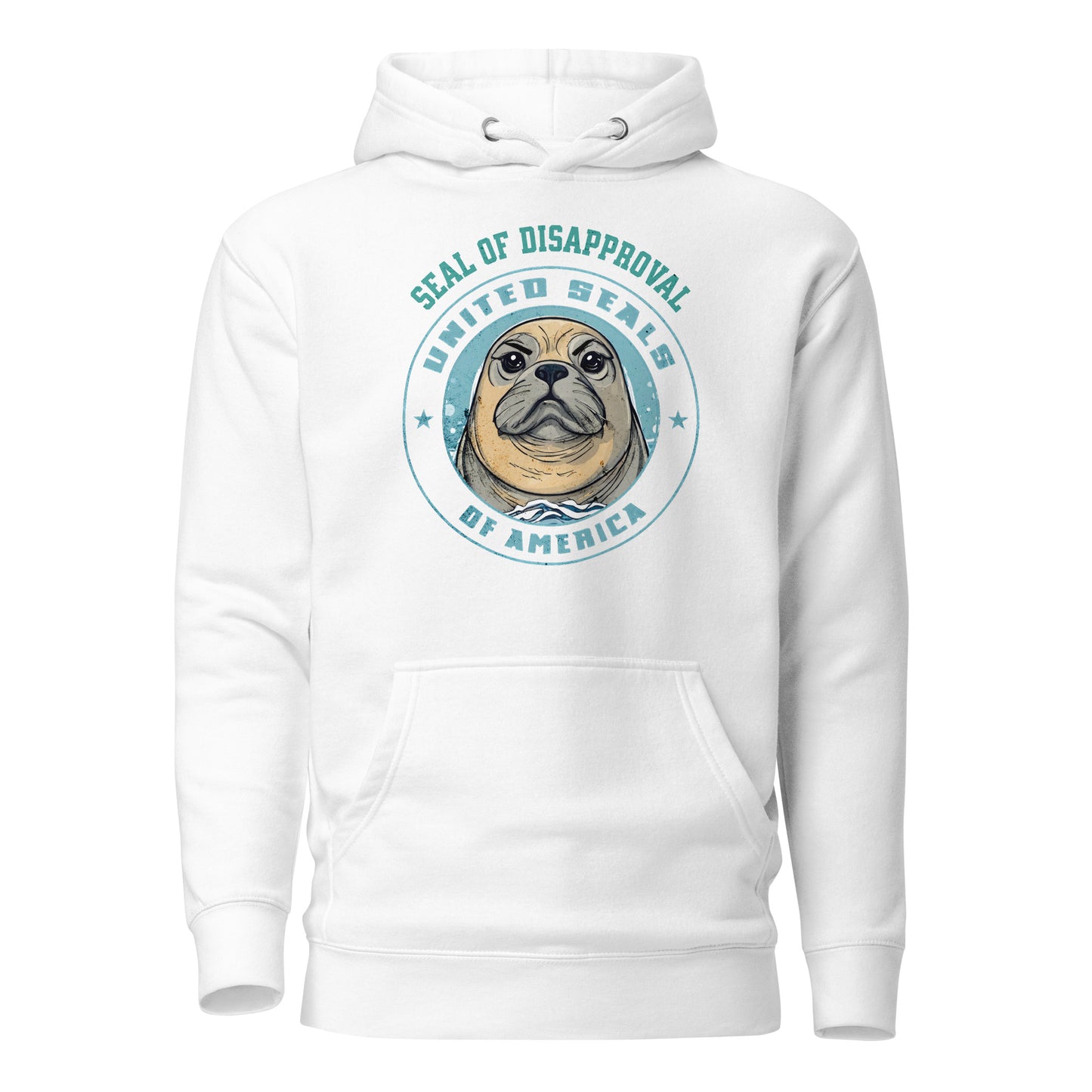 Seal of Disapproval Women's Funny Hoodie White