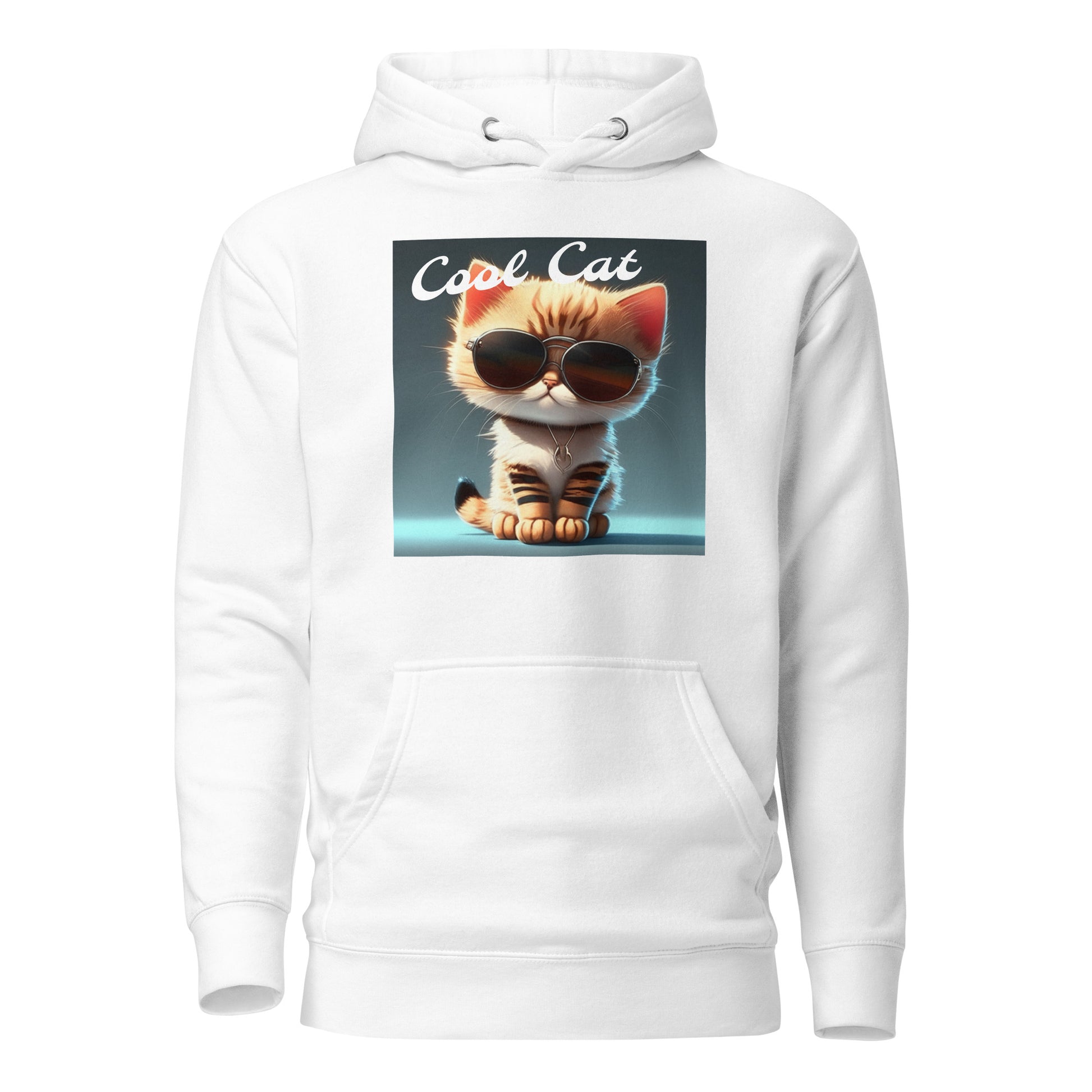 Cool Cat Women's Funny Hoodie White