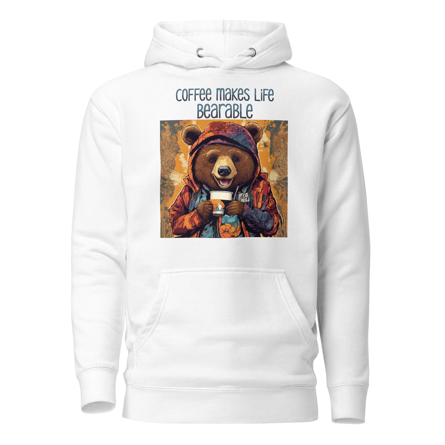 Coffee Makes Life Bearable Women's Funny Hoodie White