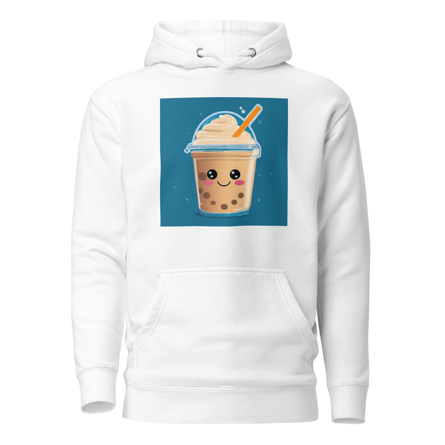 Boba Bubble Milk Tea Women's Funny Graphic Hoodie White