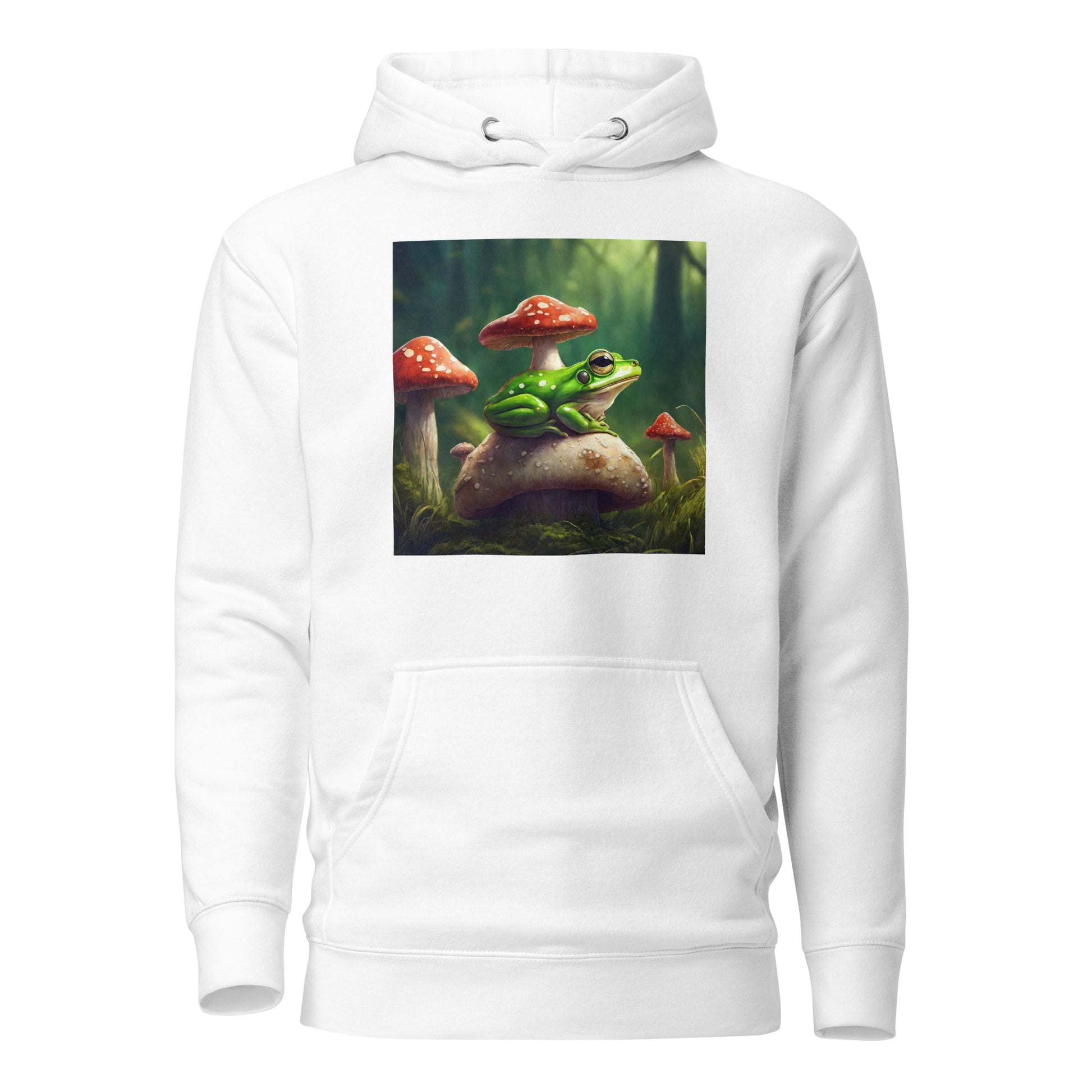 Frog & Mushrooms Women's Animal Hoodie White