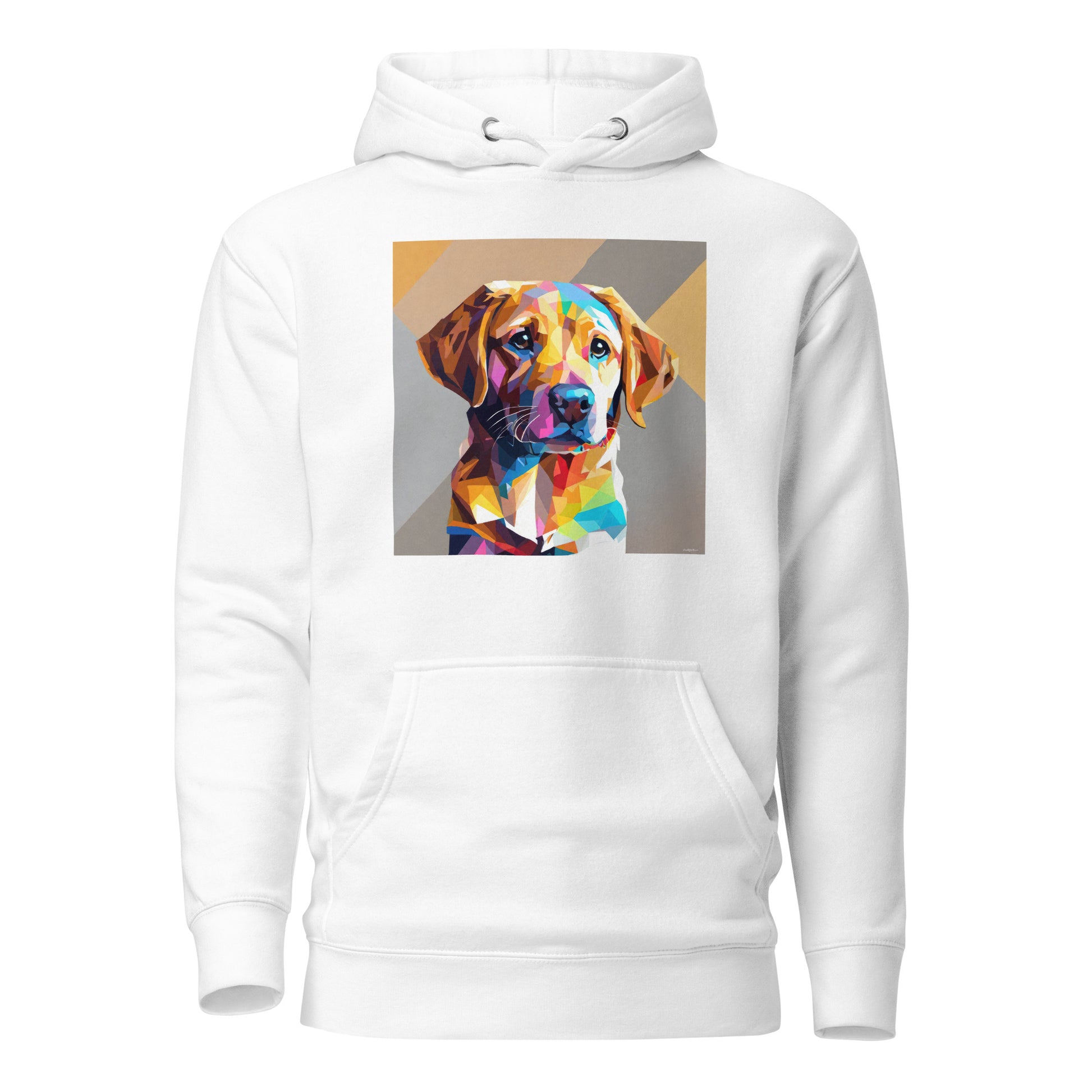 Geometric Golden Lab Women's Animal Lover Hoodie White