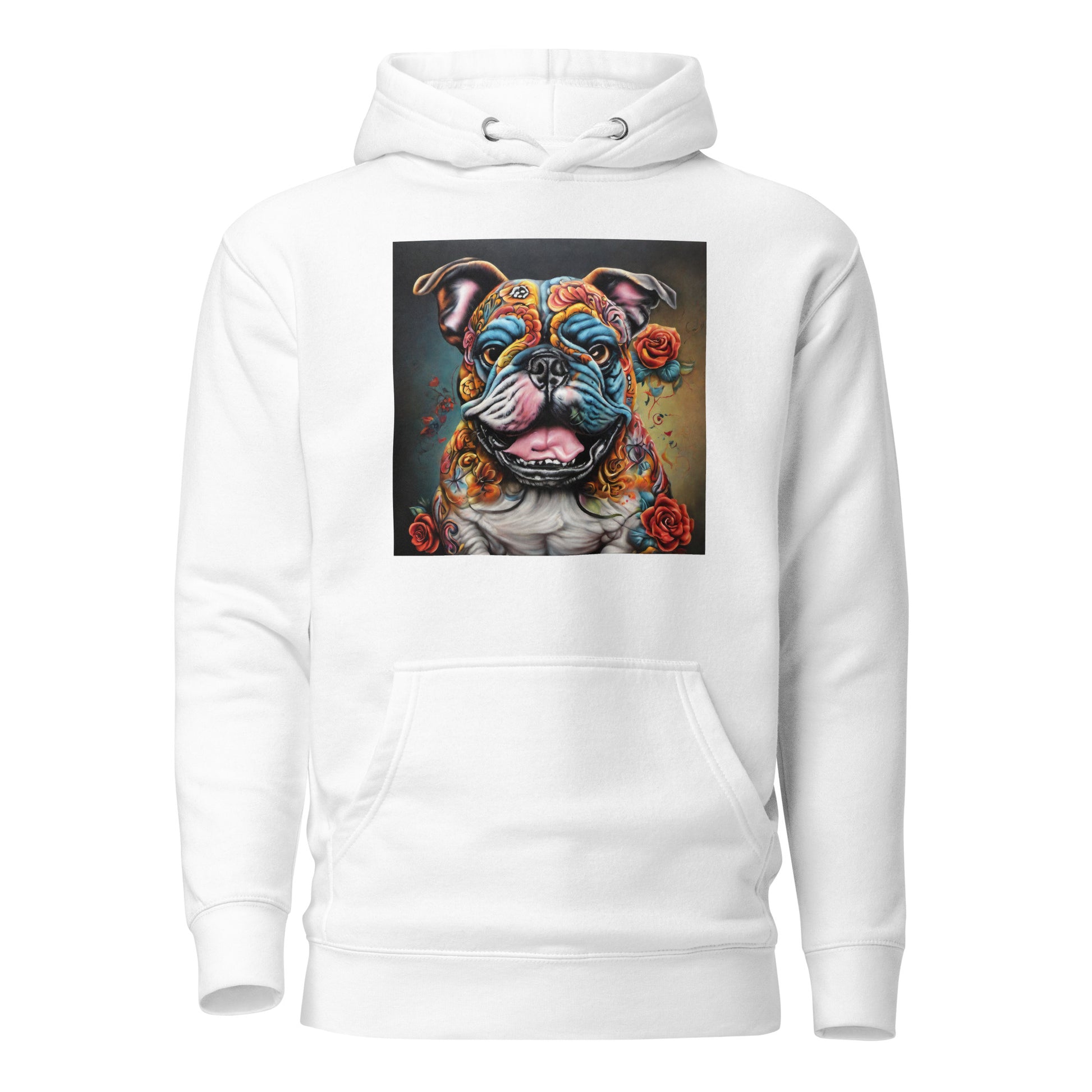 Day of the Dead Bulldog Women's Dog Lover Hoodie White