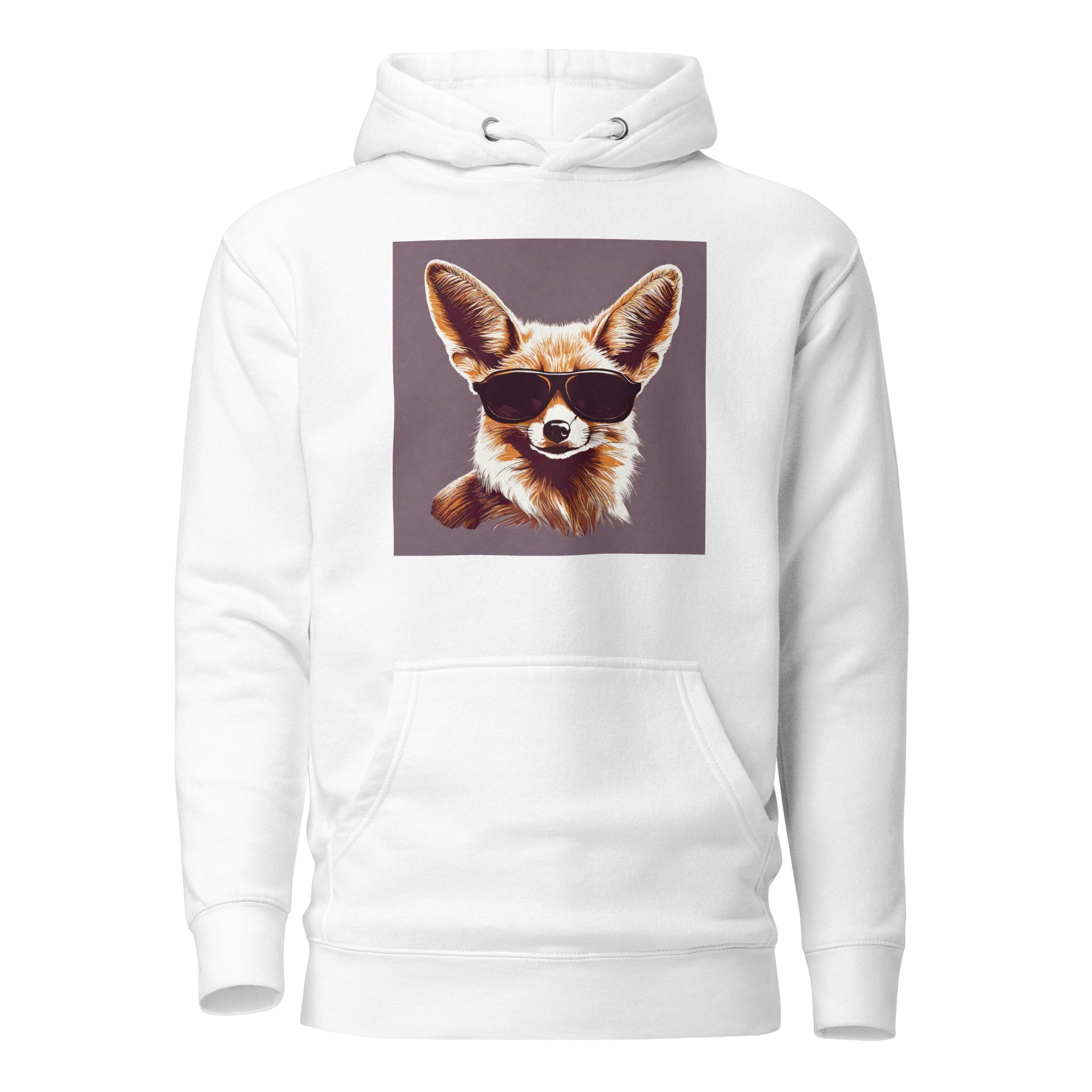 Fennec Fox in Shades Women's Animal Lover Hoodie White