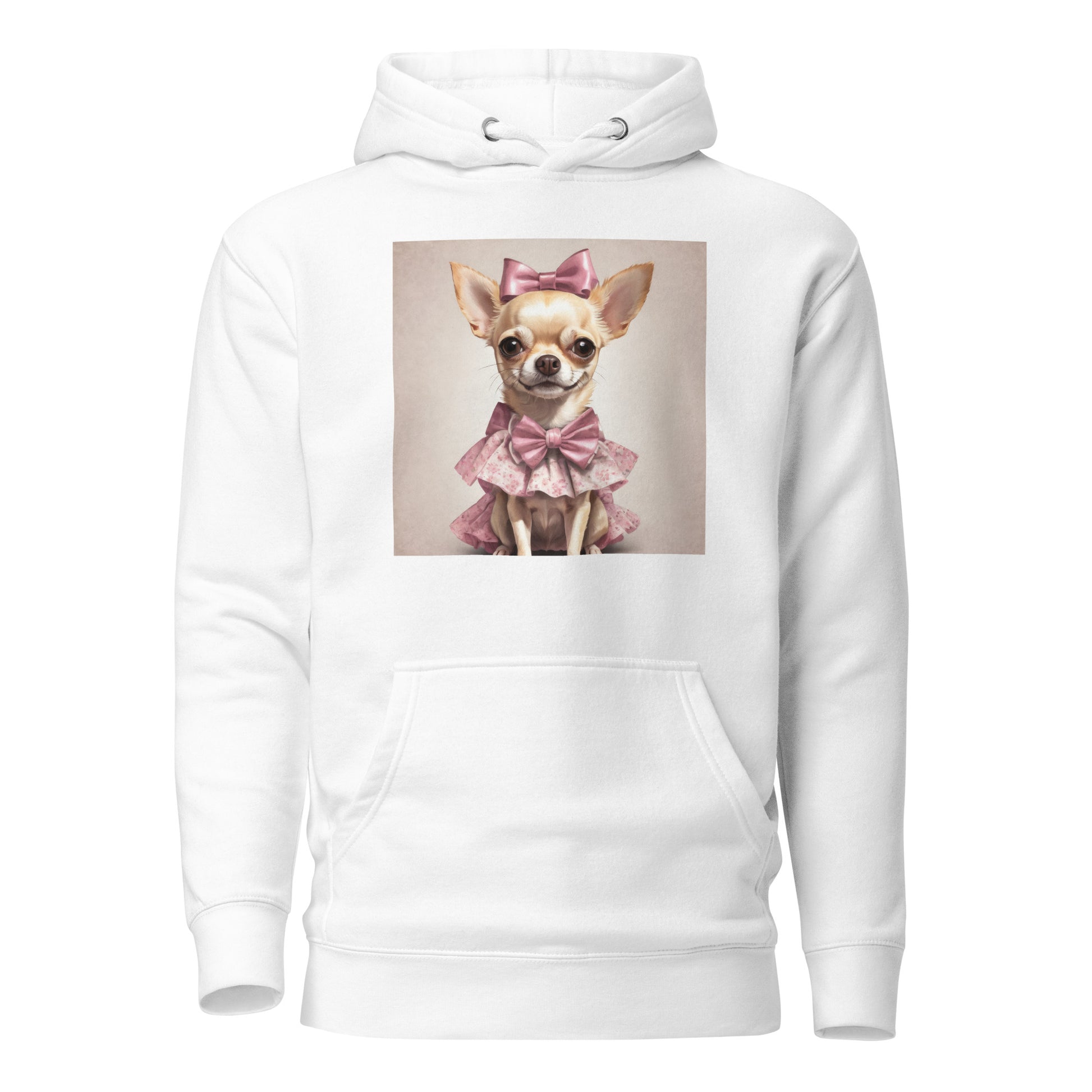 Chihuahua in Pink Dress Women's Dog Lover Hoodie White