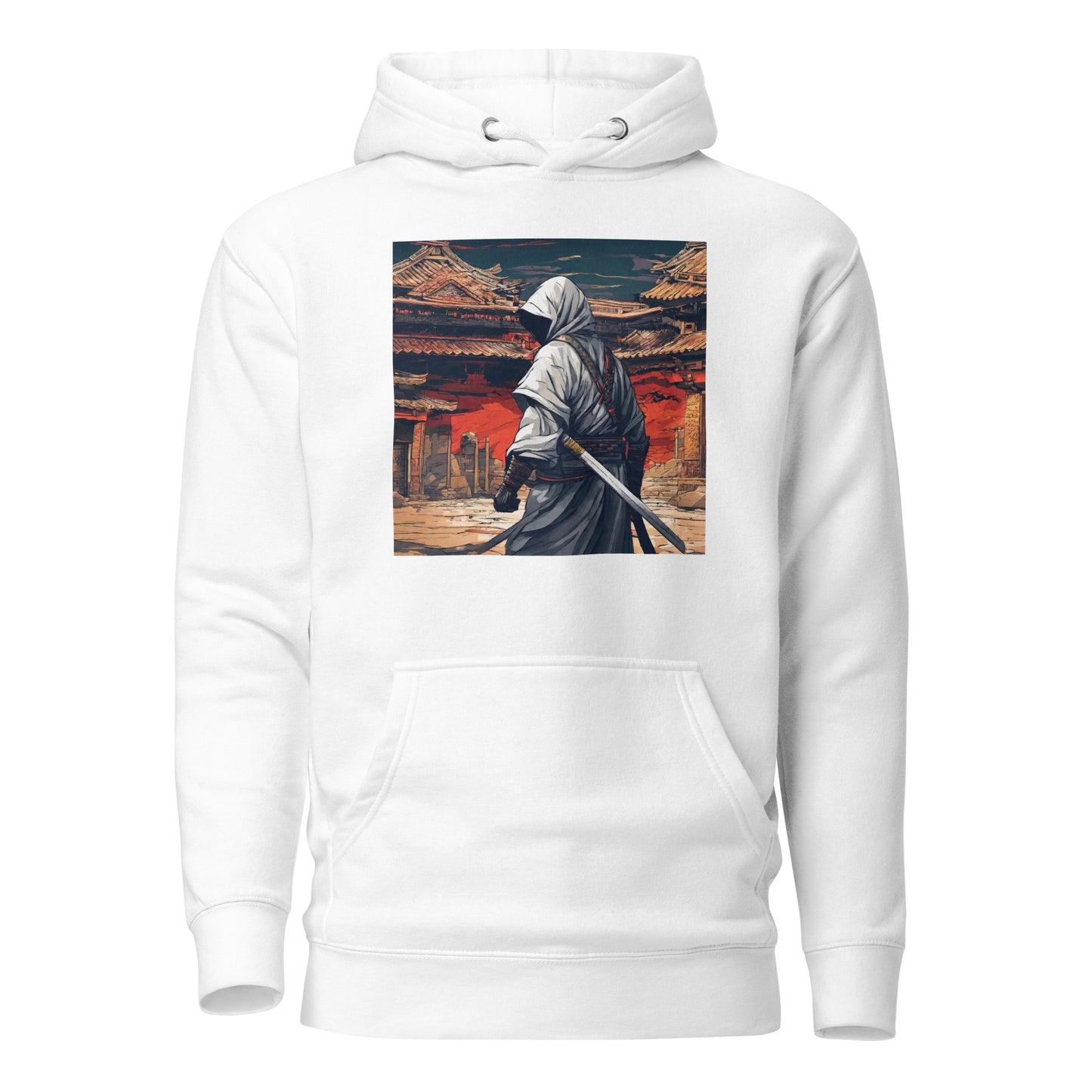 Shadowy Samurai Women's Anime Hoodie White